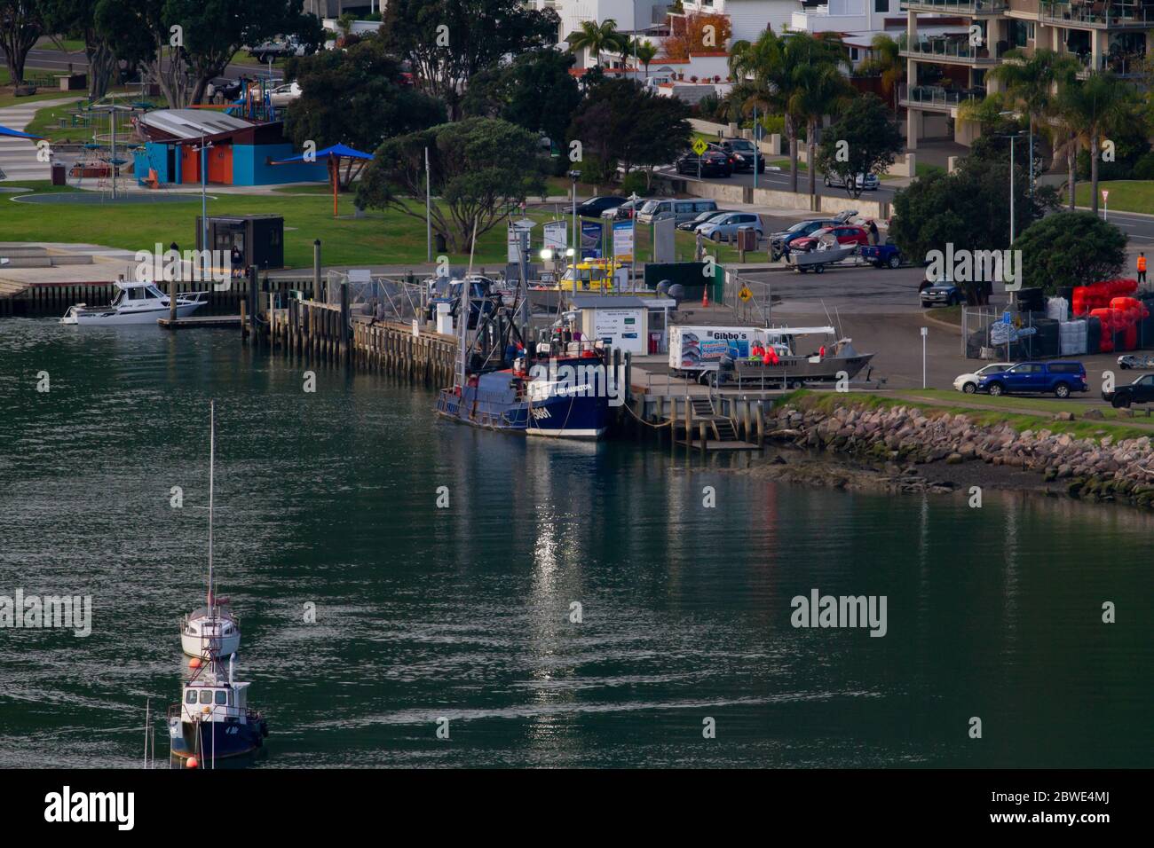 Whakatane Harbour in New Zealand Stock Photo