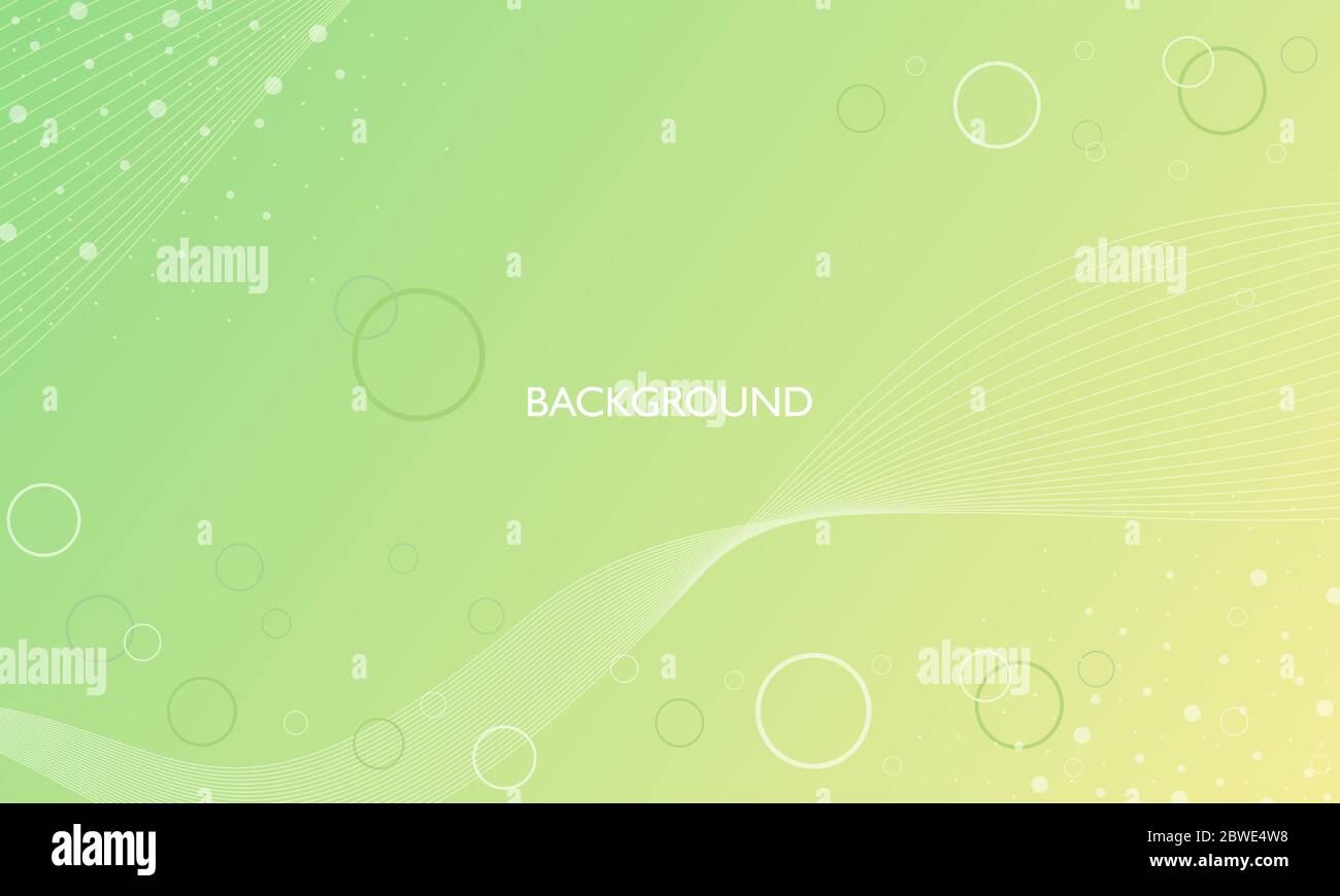 Abstract Green gradient background with Circles and Lines Stock Vector