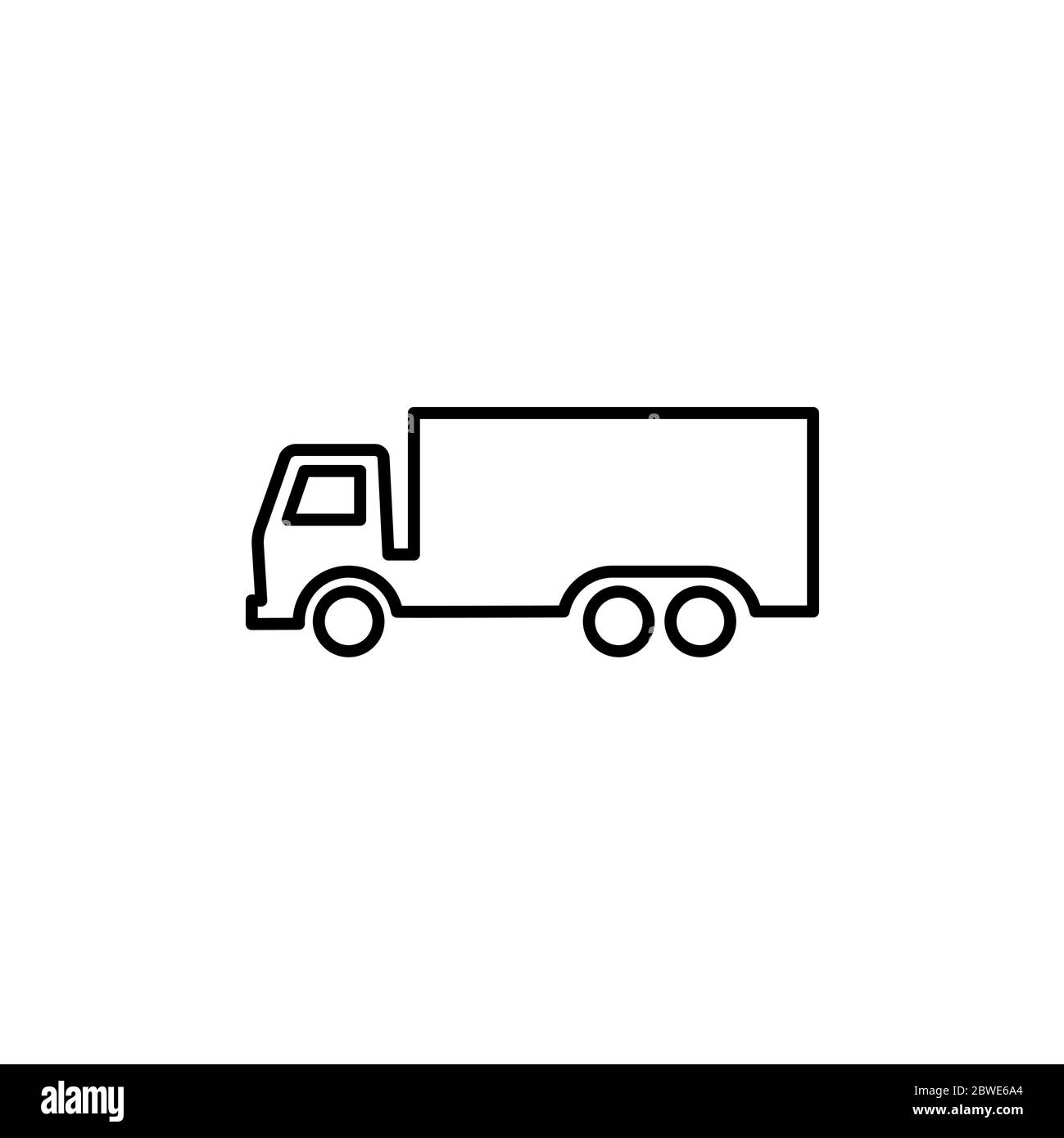 Big Truck Line Icon In Flat Style Vector For App, UI, Websites. Black ...