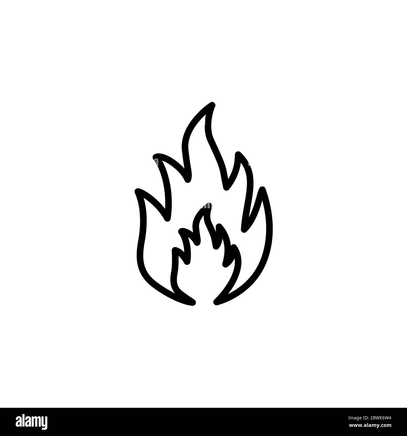 Fire Line Icon In Flat Style Vector For App, UI, Websites. Black Icon ...