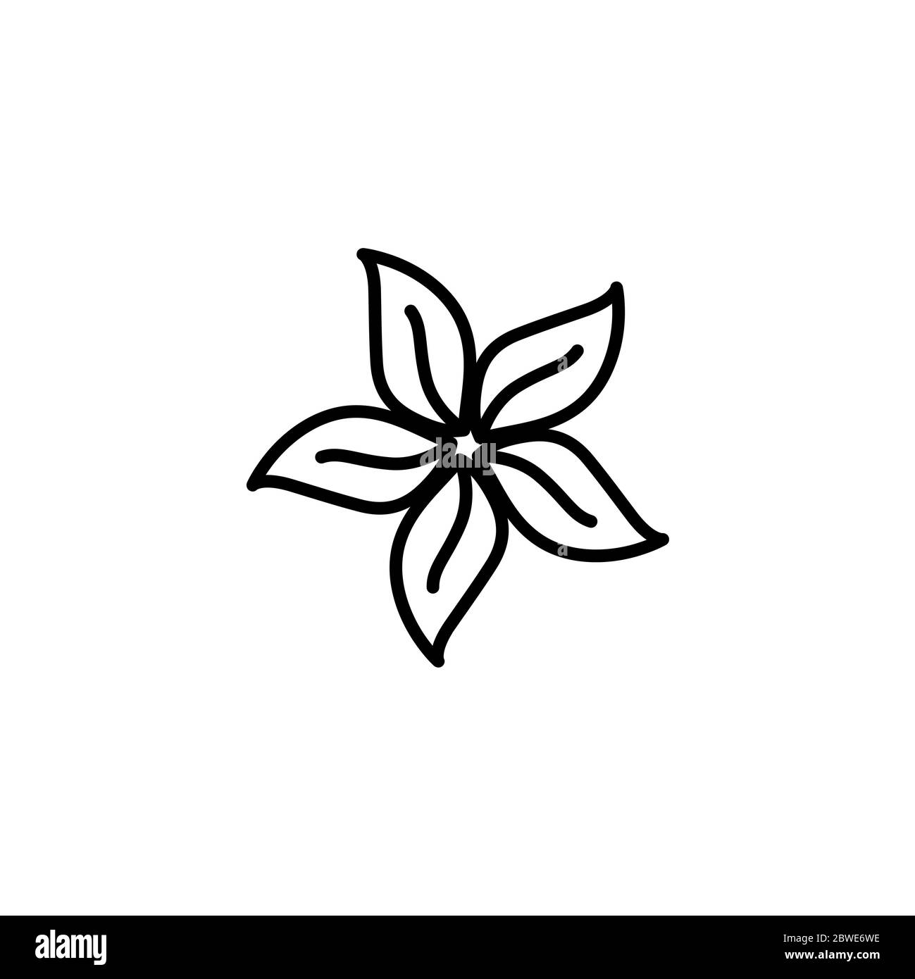 Flower Line Icon In Flat Style Vector For App, UI, Websites. Black Icon ...