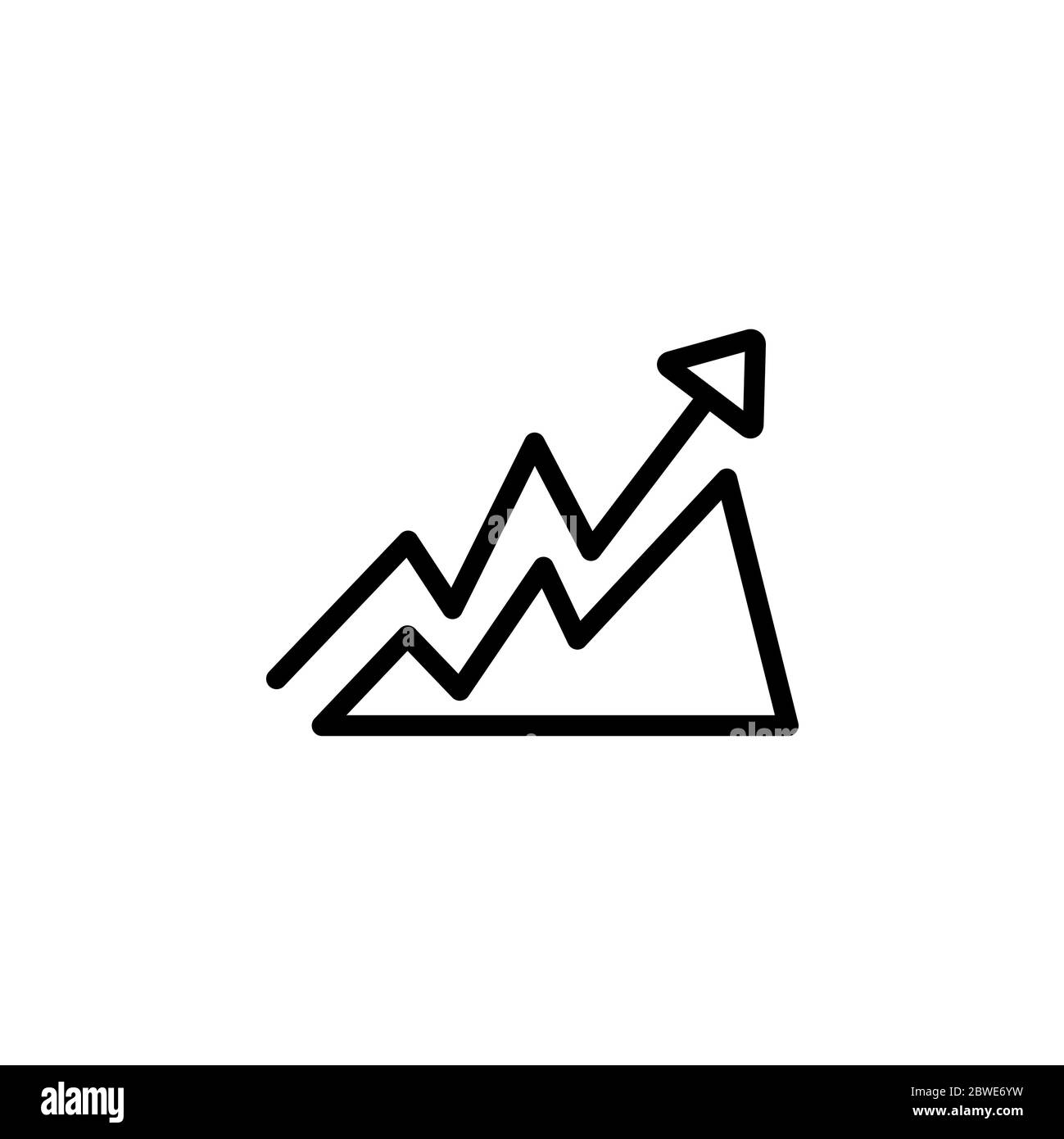 Growing Graph Line Icon In Flat Style Vector For App, UI, Websites ...