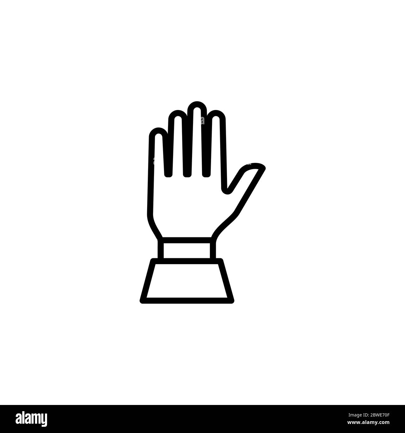 Hand Line Icon In Flat Style Vector For App, UI, Websites. Black Icon ...