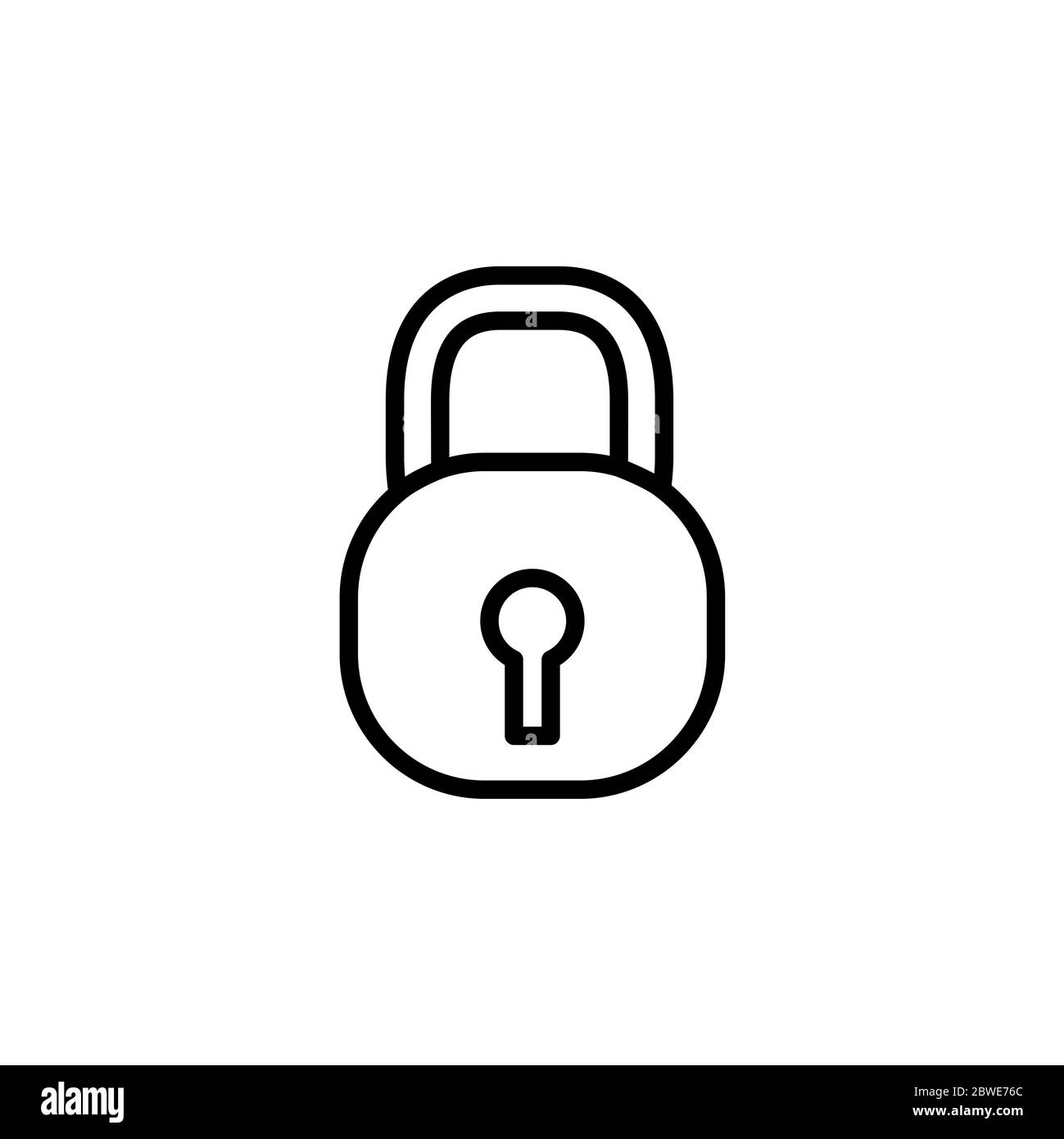 Lock Line Icon In Flat Style Vector For App, UI, Websites. Black Icon ...