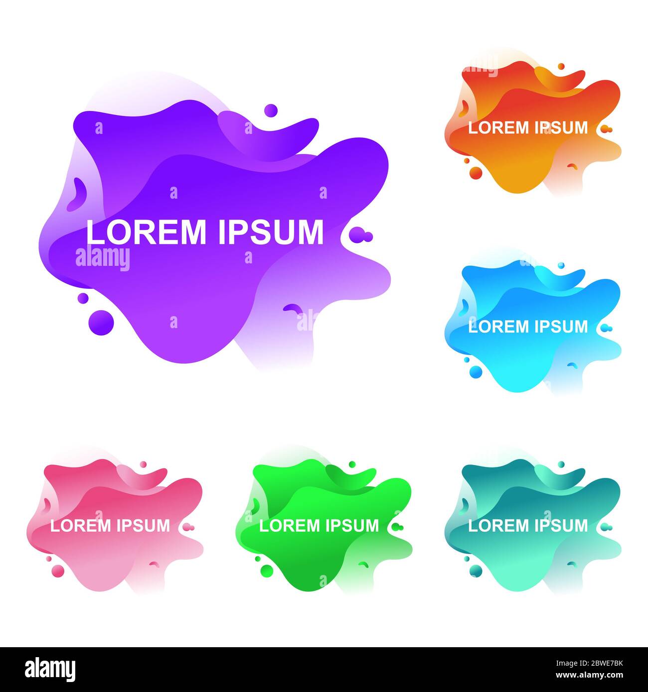 Abstract Modern Dynamical Gradient Colored Liquid Fluid Shape Banner Stock Photo