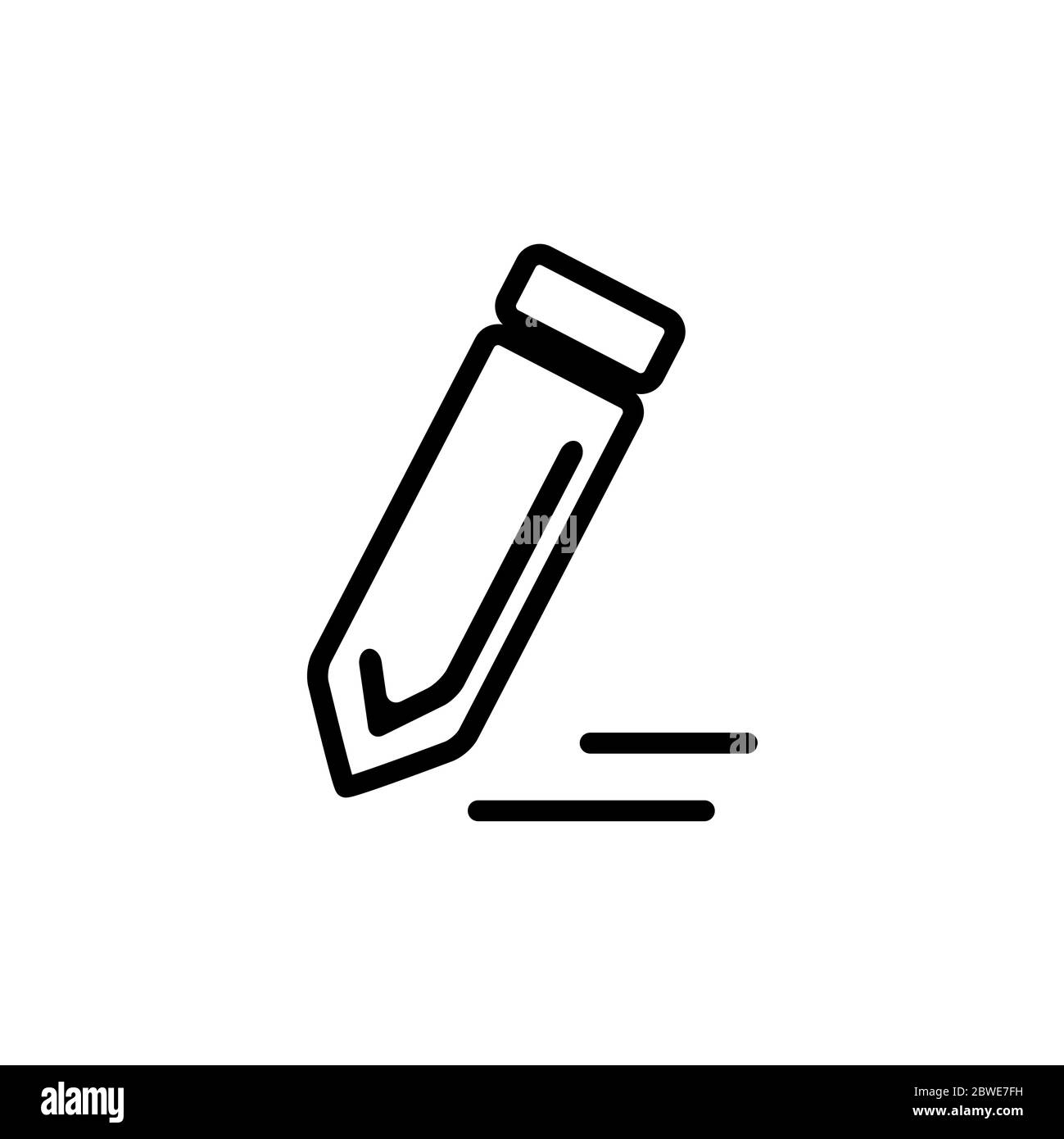 Pencil Line Icon In Flat Style Vector For Apps, UI, Websites. Black ...