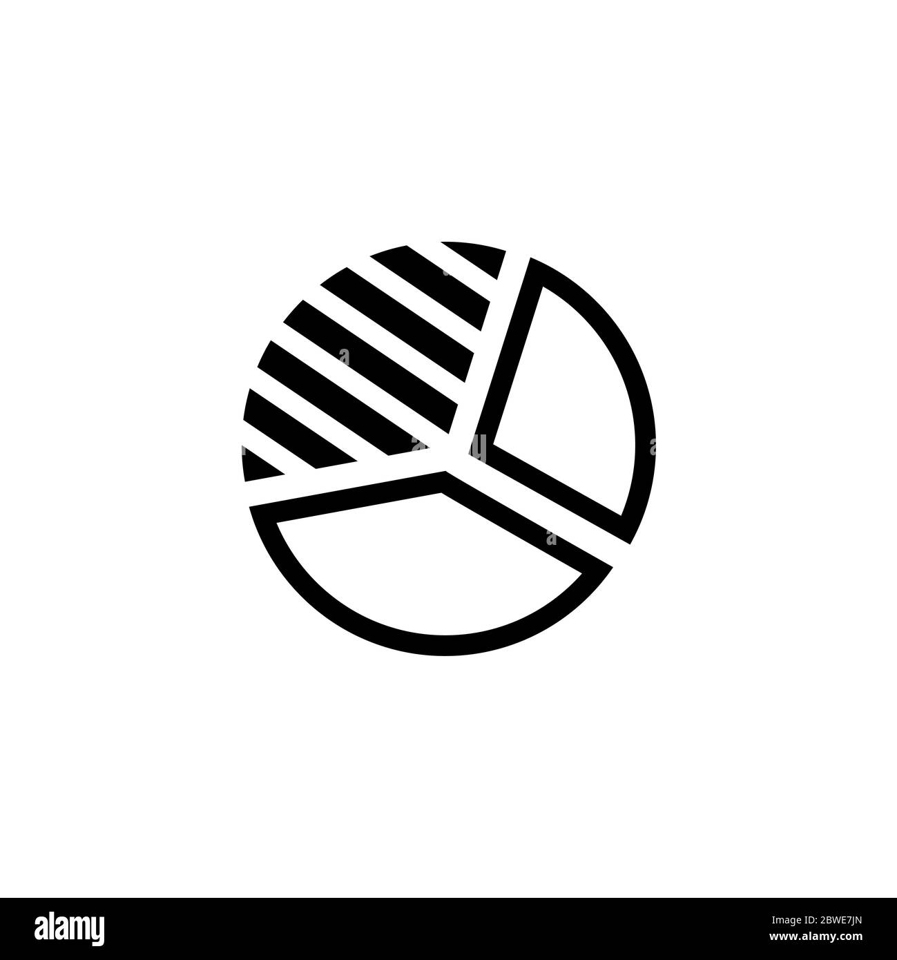 Pie Chart Line Icon In Flat Style Vector For Apps, UI, Websites. Black ...