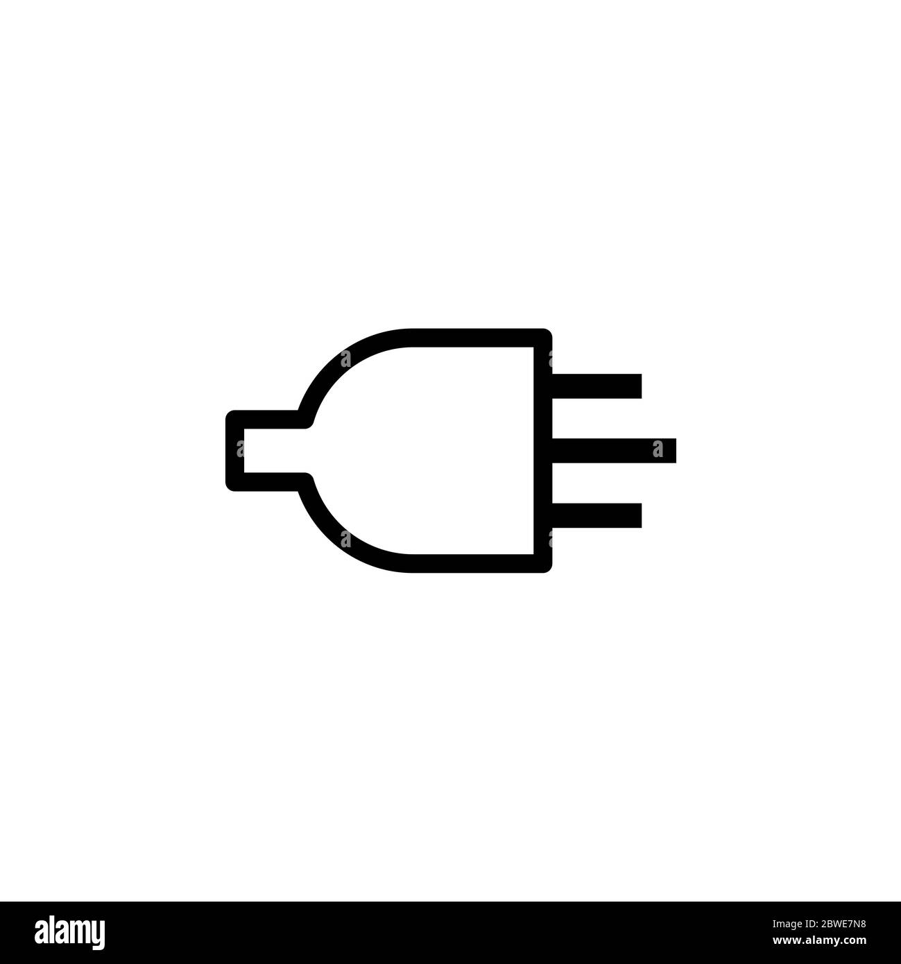 Plug Line Icon In Flat Style Vector For Apps, UI, Websites. Black Icon ...