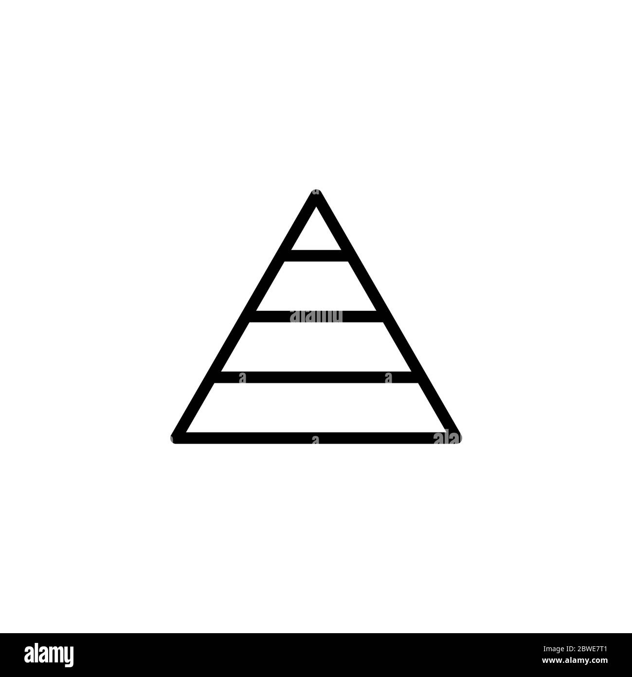 Pyramid Line Icon In Flat Style Vector For Apps, UI, Websites. Black ...
