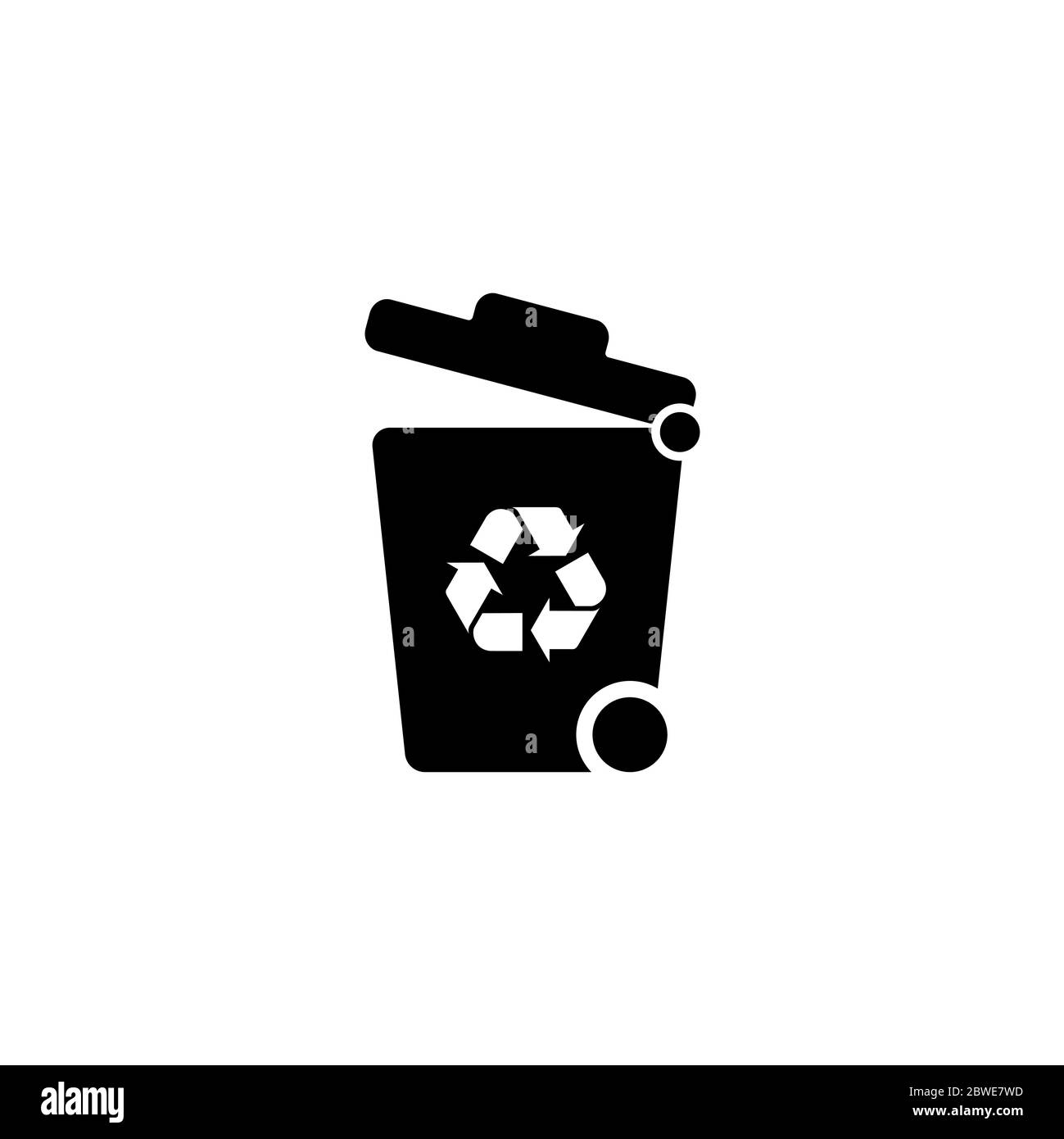 Recycle Bin Icon In Flat Style Vector For Apps, UI, Websites. Black ...