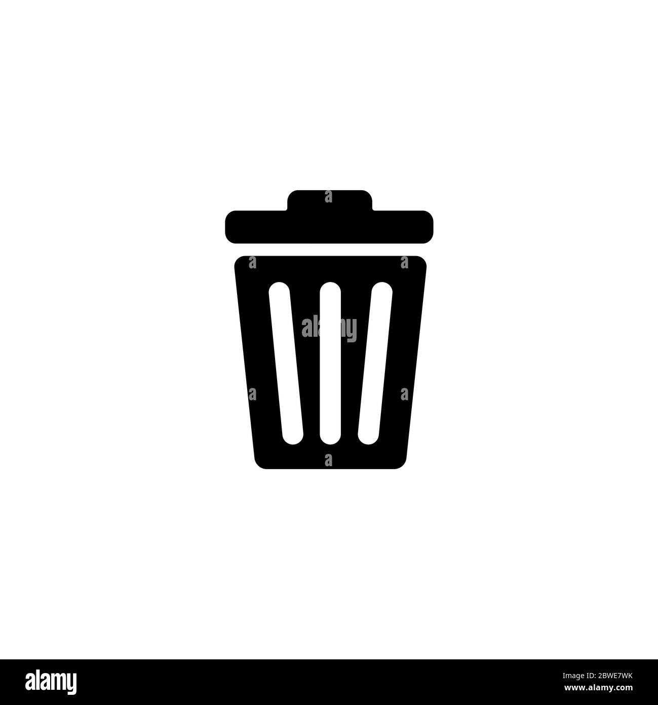Recycle Bin Icon In Flat Style Vector For Apps, UI, sites. Black Icon Vector Illustration