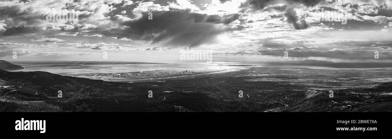 View of Turnagain Arm from Flattop Mountain. Stock Photo