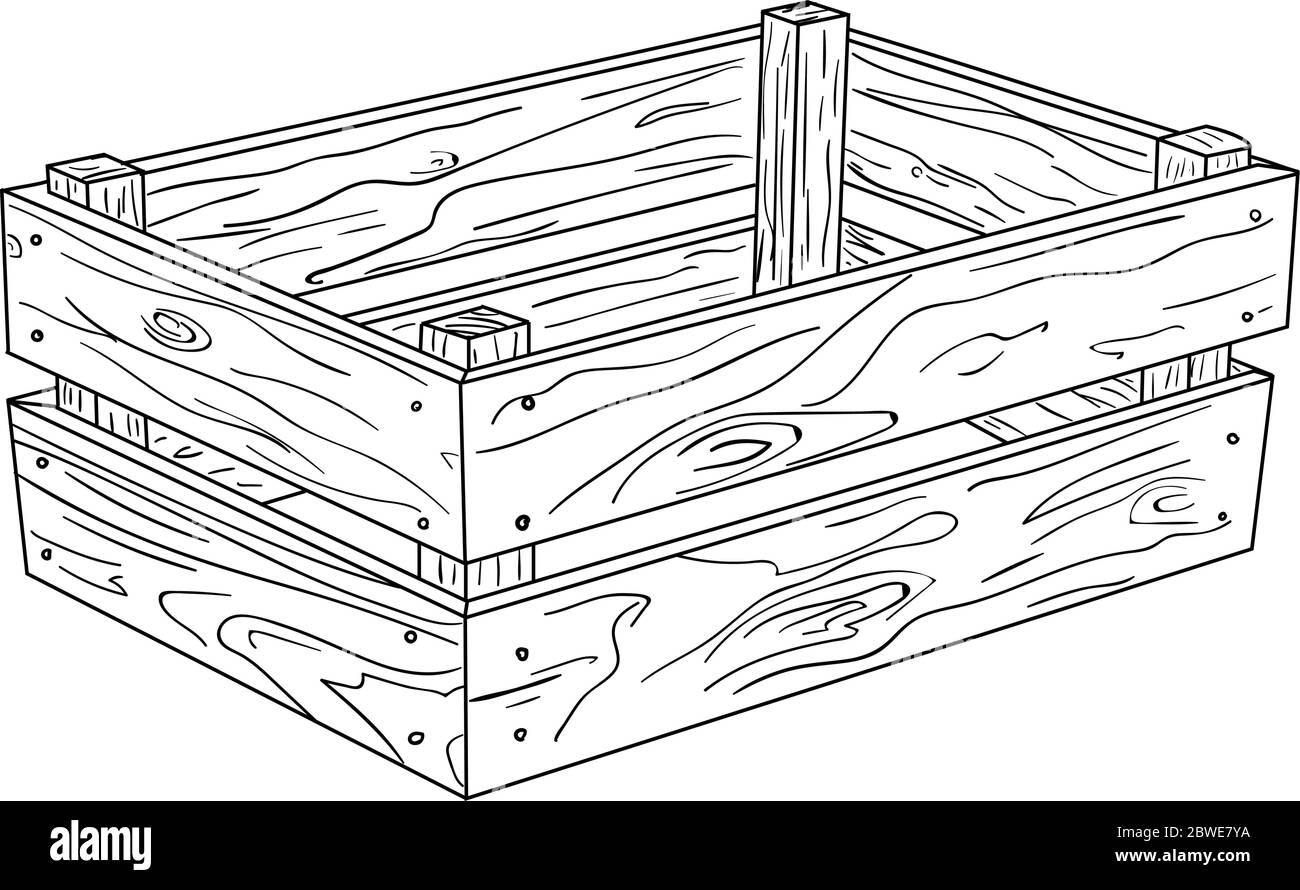 wooden box sketch vector illustration Stock Vector Image & Art - Alamy