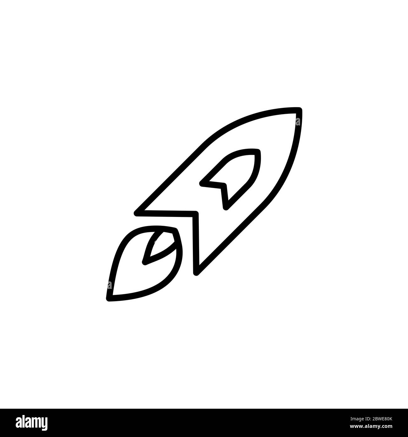 Rocket Line Icon In Flat Style Vector For App, UI, Websites. Black Icon ...