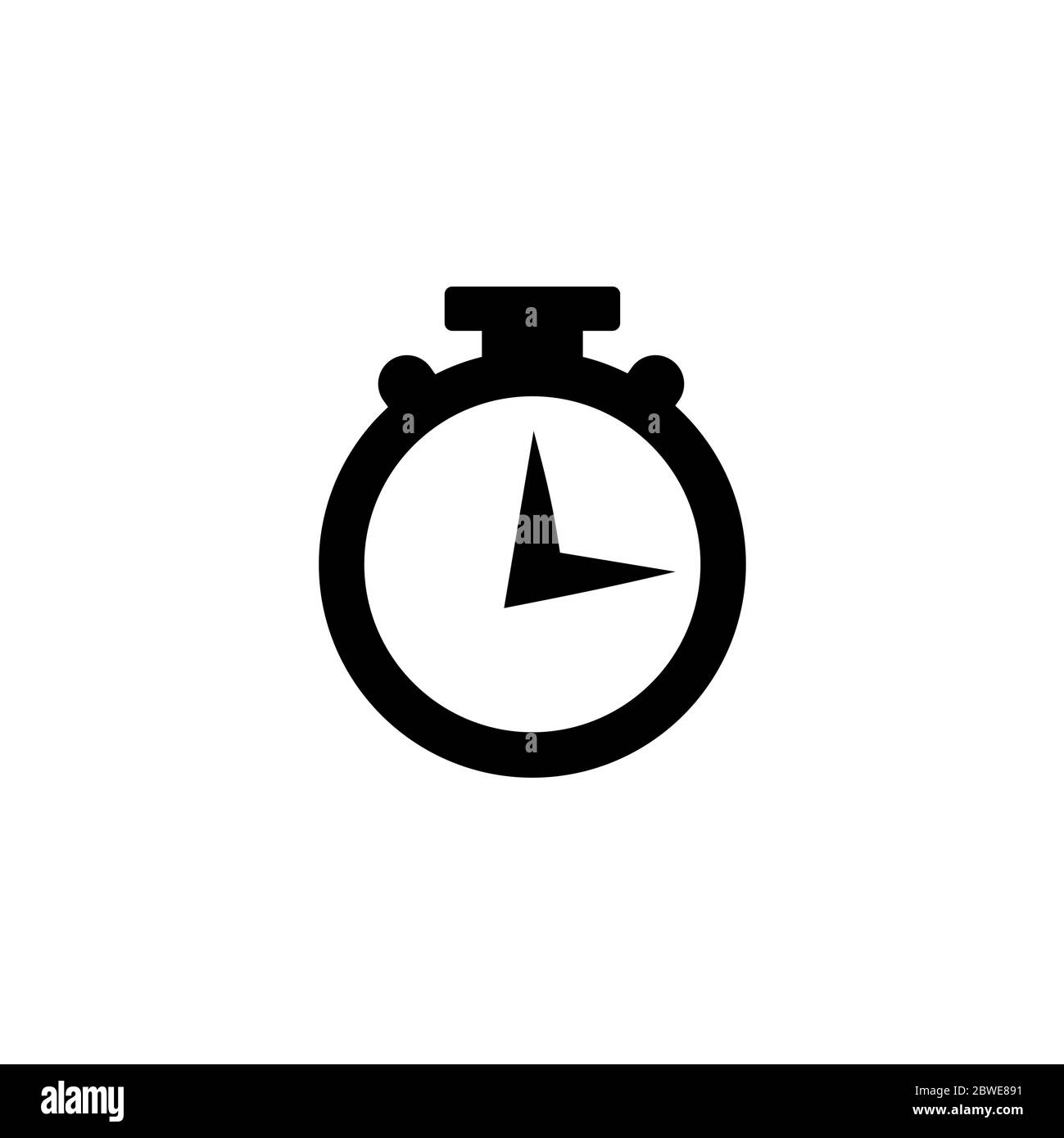 Stopwatch Icon In Flat Style Vector For Apps, UI, sites. Black Icon