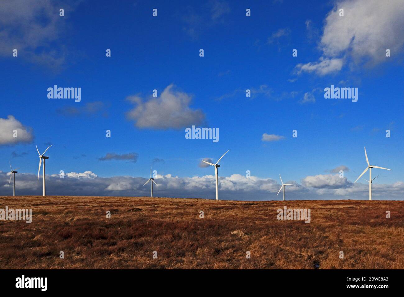 Ovenden Moor Wind Farm, Ovenden, West Yorkshire Stock Photo