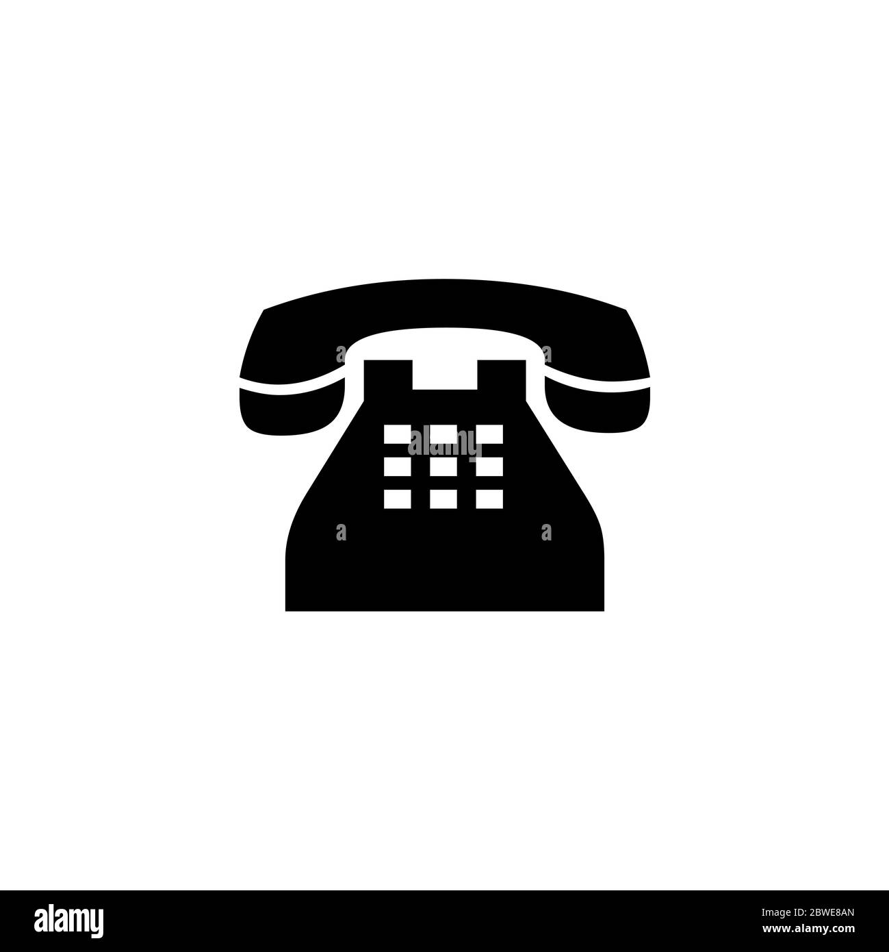 Telephone Icon In Flat Style Vector For Apps, UI, Websites. Black Icon ...