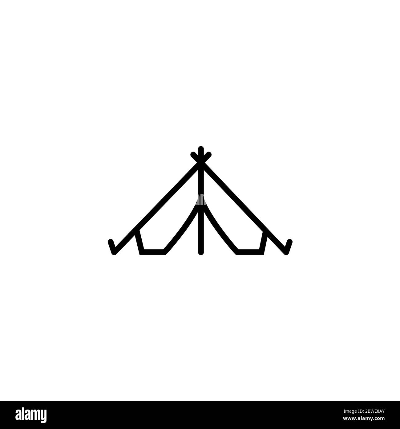 Tent Line Icon In Flat Style Vector For Apps, UI, Websites. Black Icon ...