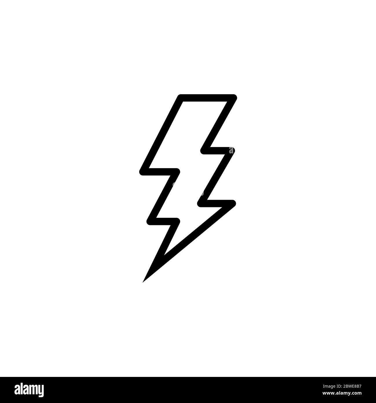 Thunderbolt Line Icon In Flat Style Vector For Apps, UI, Websites ...