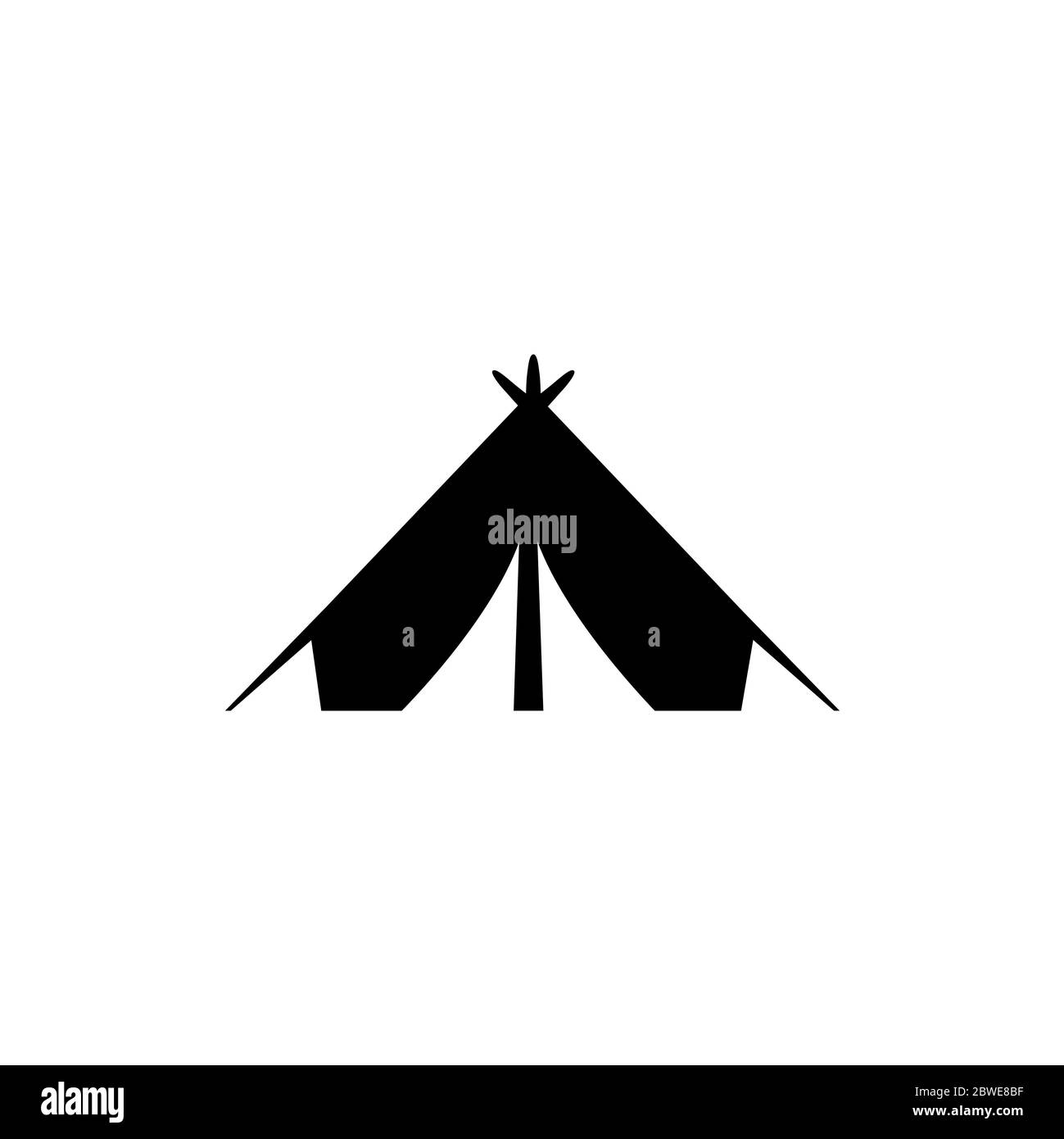 Tent Icon In Flat Style Vector For Apps, UI, Websites. Black Icon ...