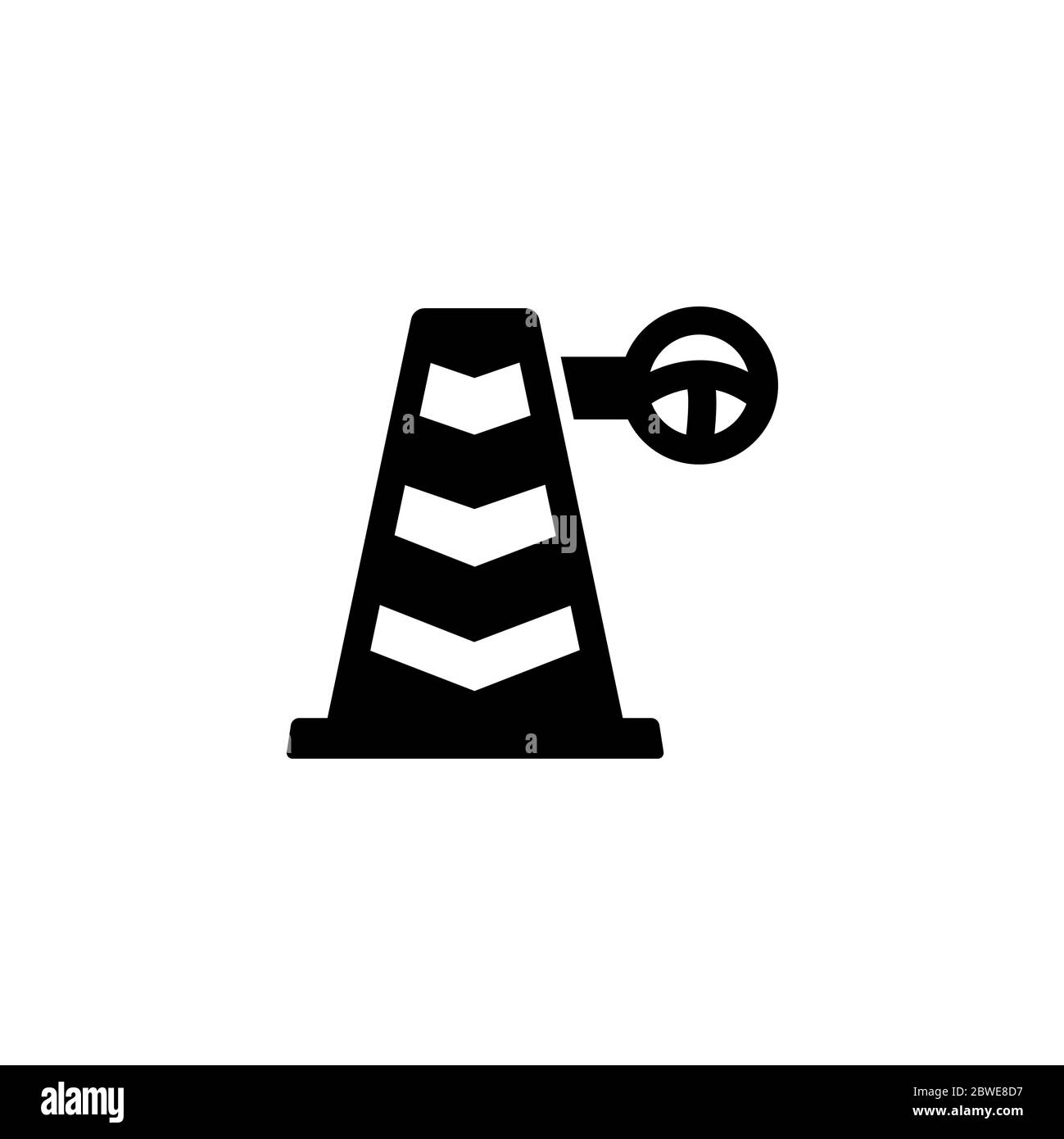 Traffic Cone Icon In Flat Style Vector For Apps, UI, sites. Black