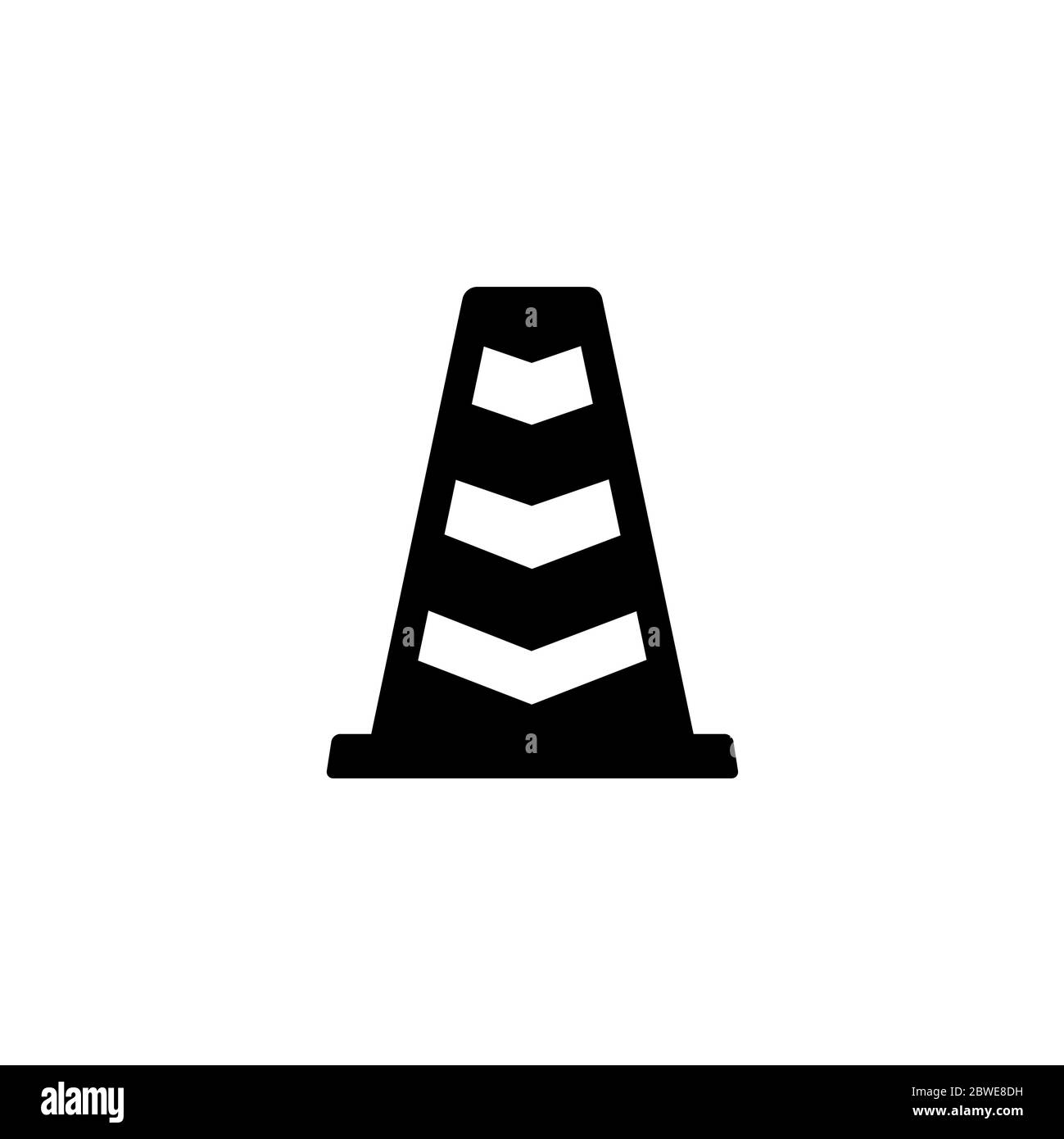Traffic Cone Icon In Flat Style Vector For Apps, UI, sites. Black