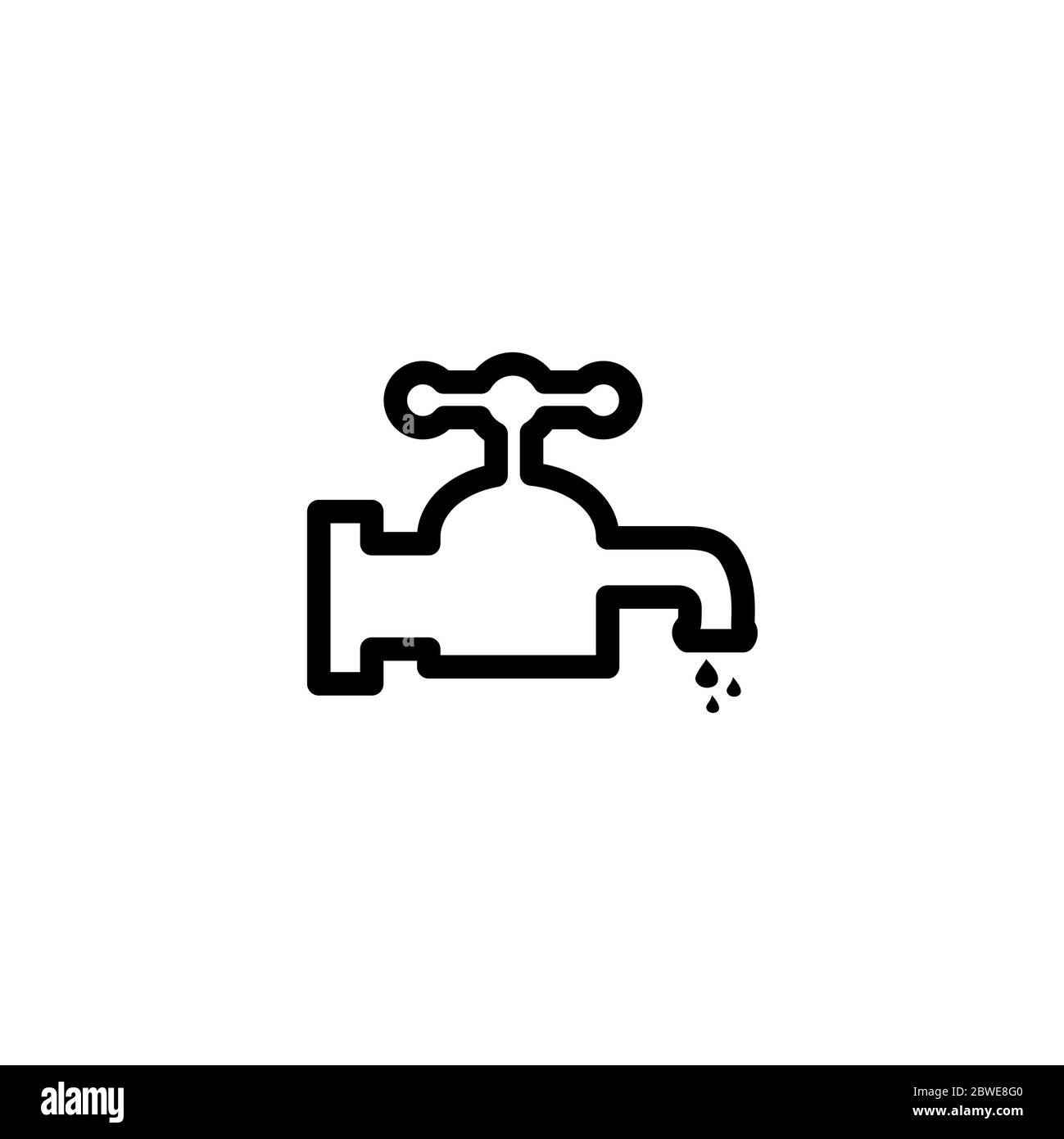Water Tap Line Icon In Flat Style Vector For Apps, UI, Websites. Black ...