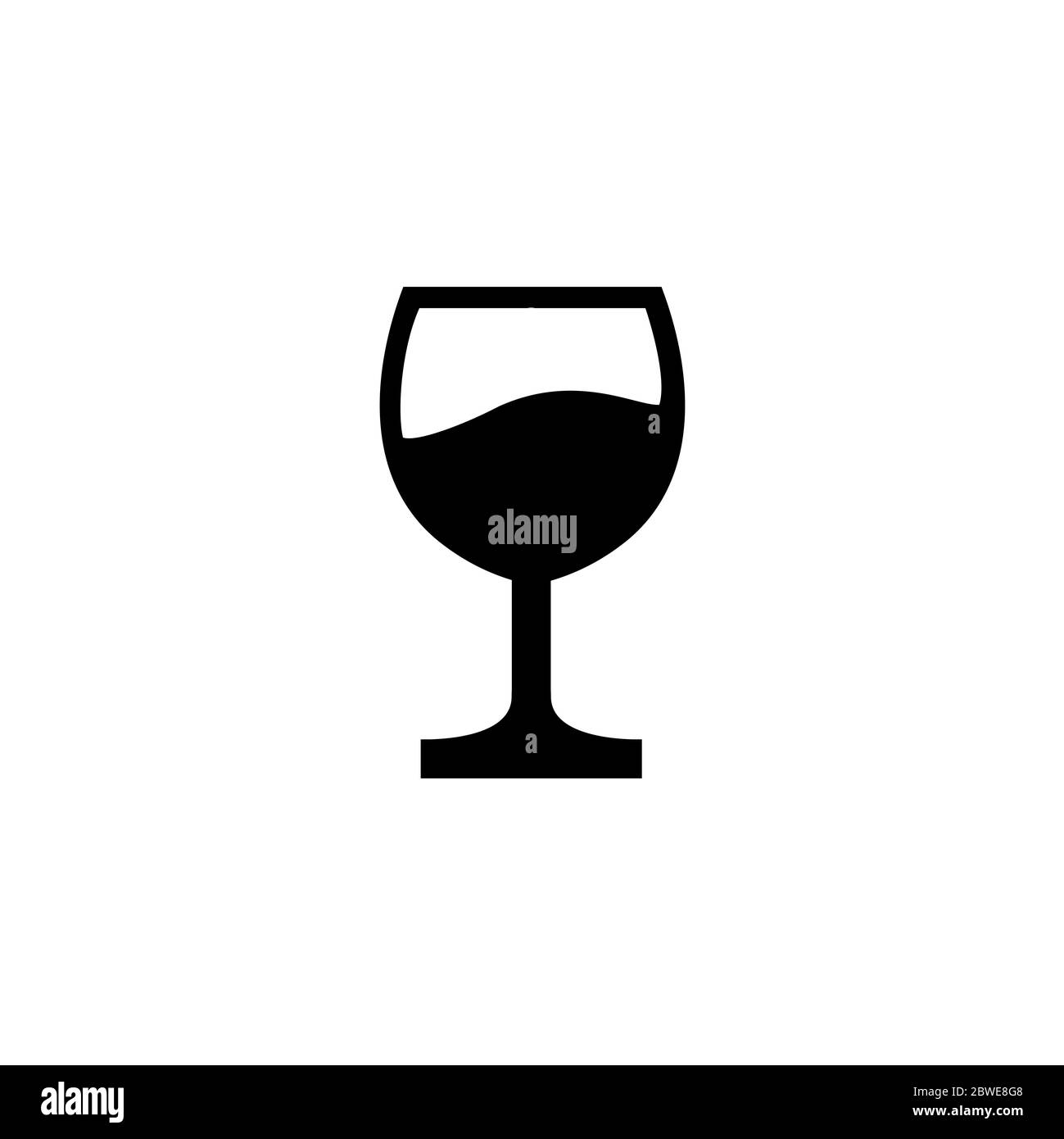 Wine Glasses Icon In Flat Style Vector For Apps, UI, Websites. Black ...