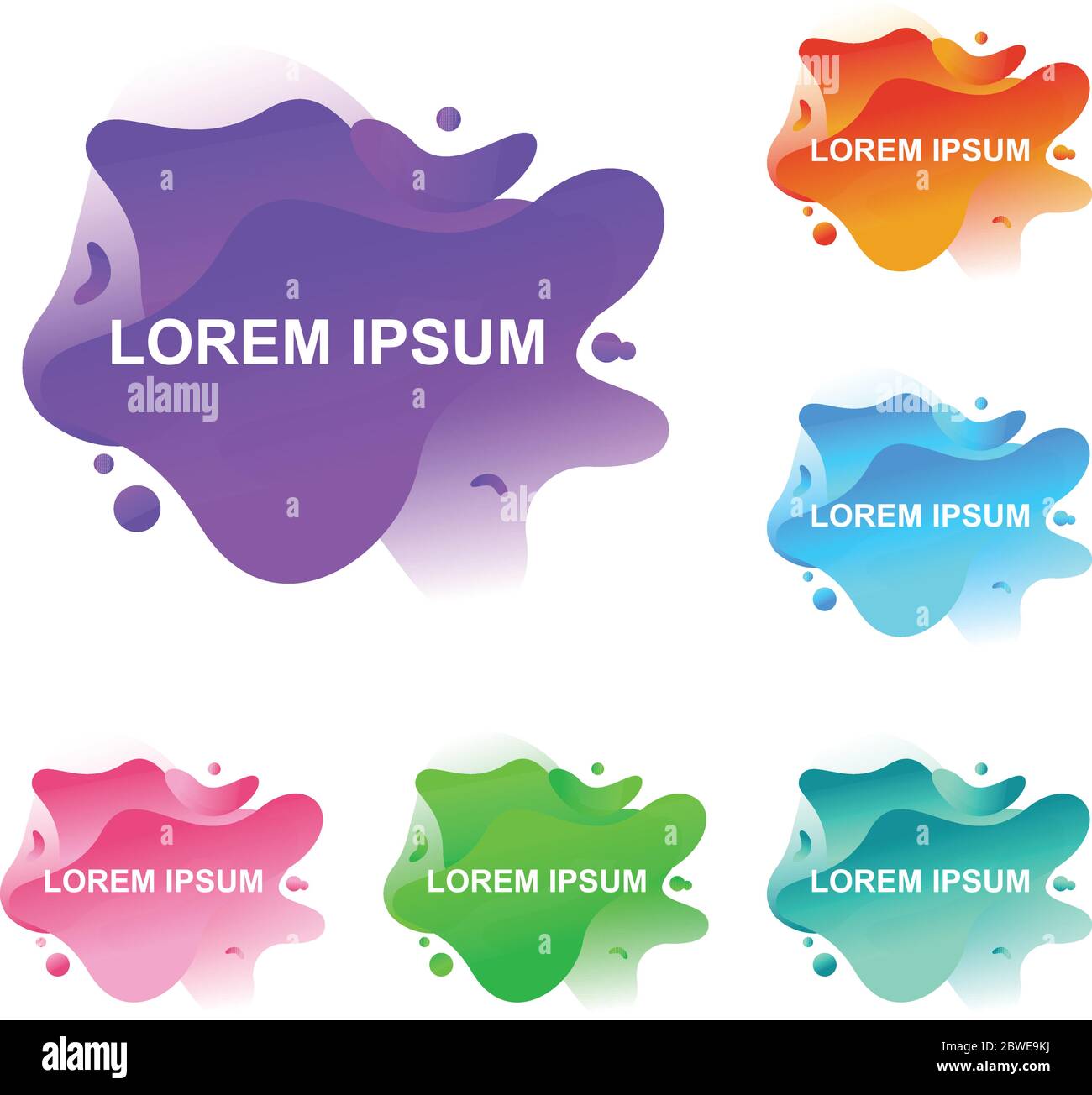 Abstract Modern Dynamical Gradient Colored Liquid Fluid Shape Banner Stock Vector