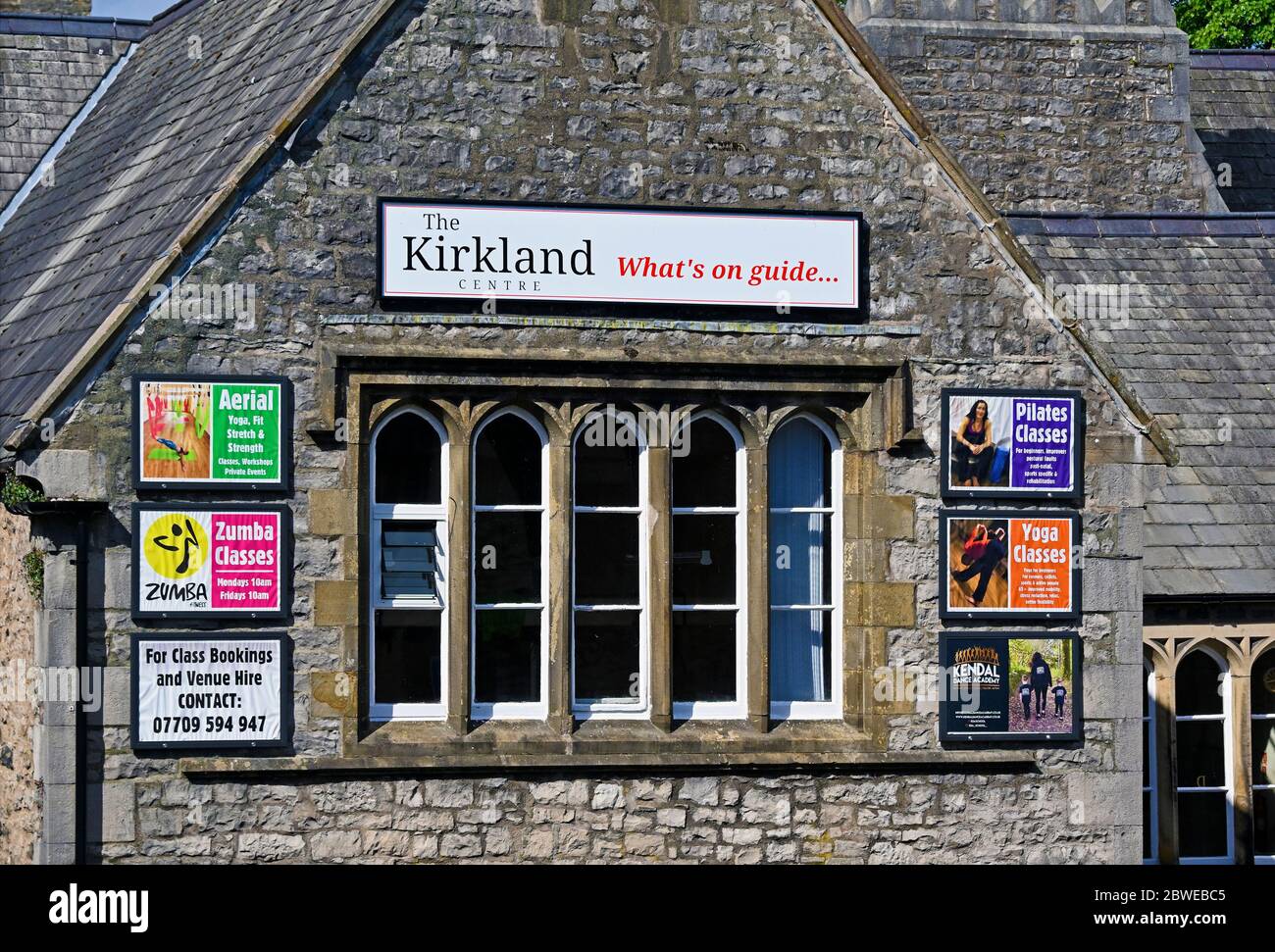 The Kirkland Centre. What's on guide. Kirkland Centre, Nether Hall, Kirkland, Kendal, Cumbria, England, United Kingdom, Europe. Stock Photo