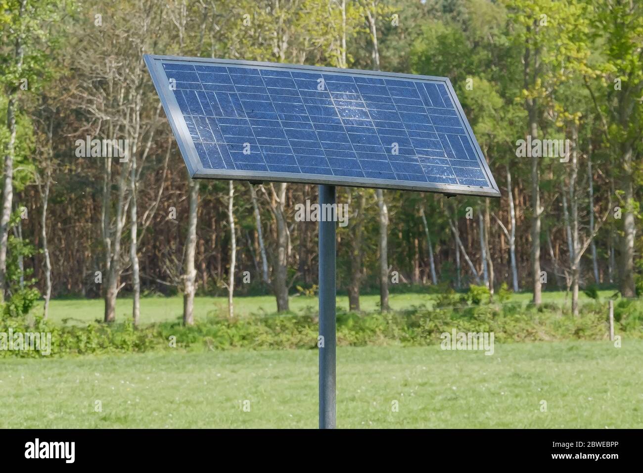 livestock water tank, which uses solar panels to pump the water out of