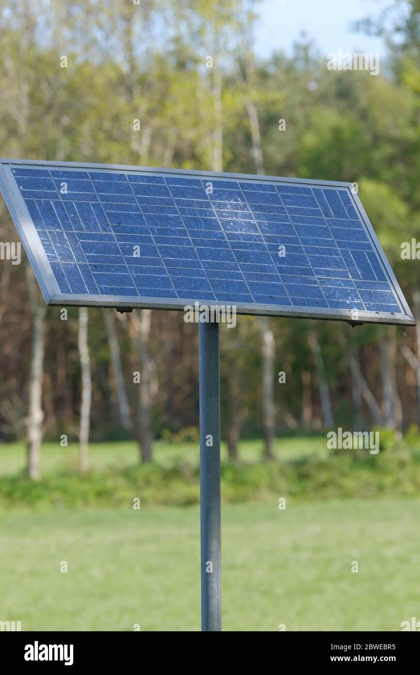 livestock water tank, which uses solar panels to pump the water out of