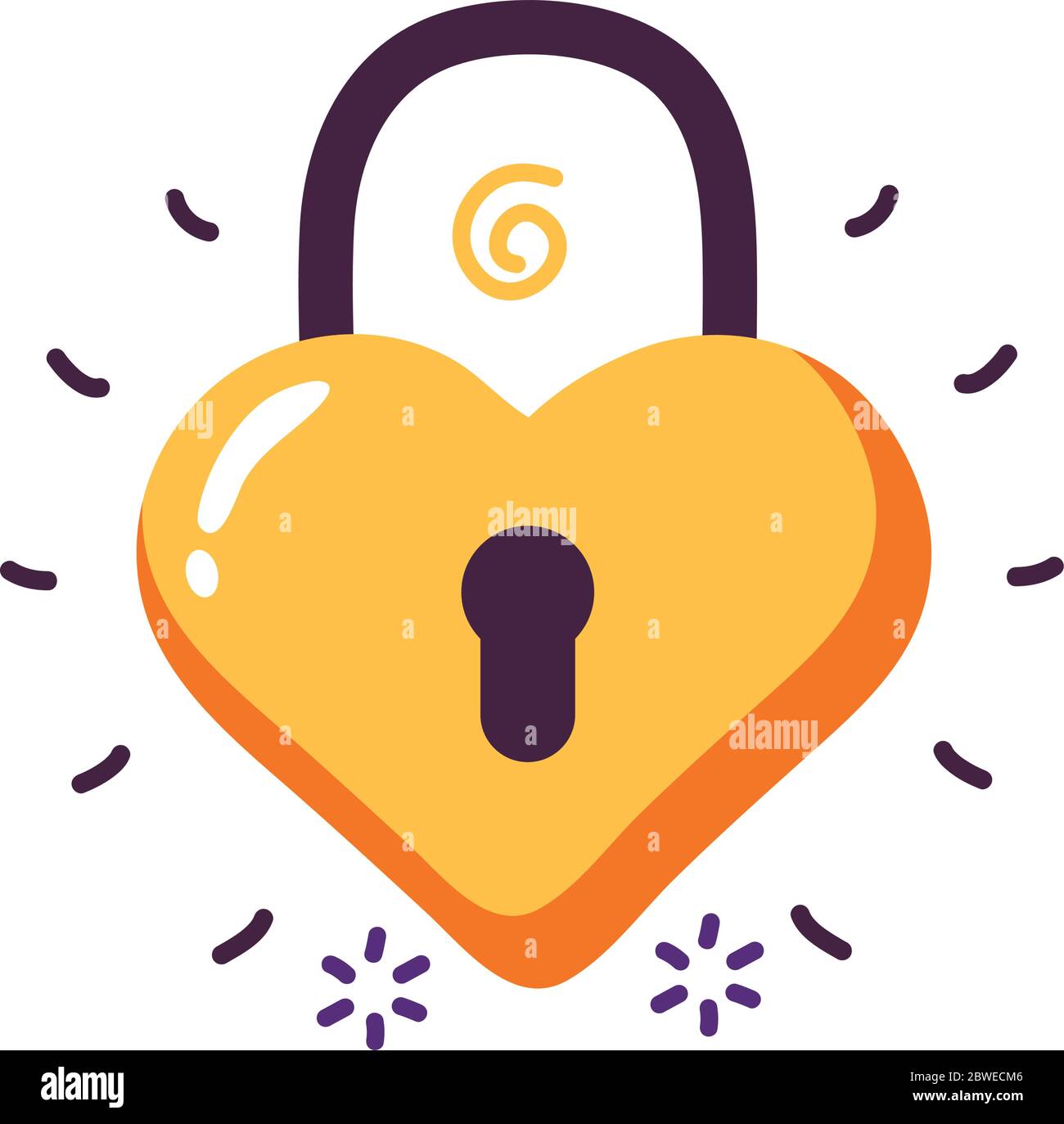 Heart padlock flat style icon vector design Stock Vector Image & Art ...