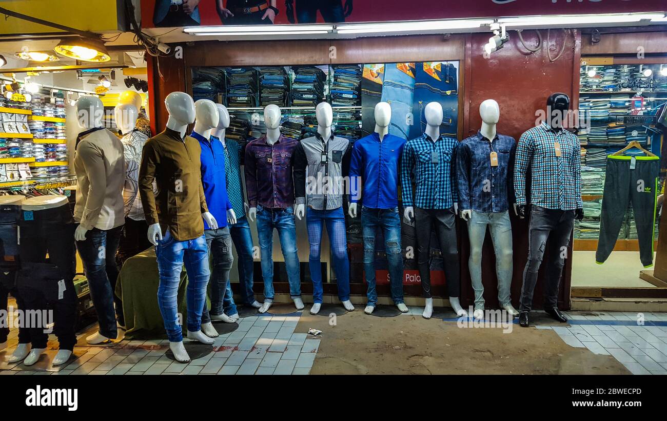 Mannequins Displaying Casual Dressing At Zainab Market, Saddar Bazar, Karachi Pakistan 6/09/2018
