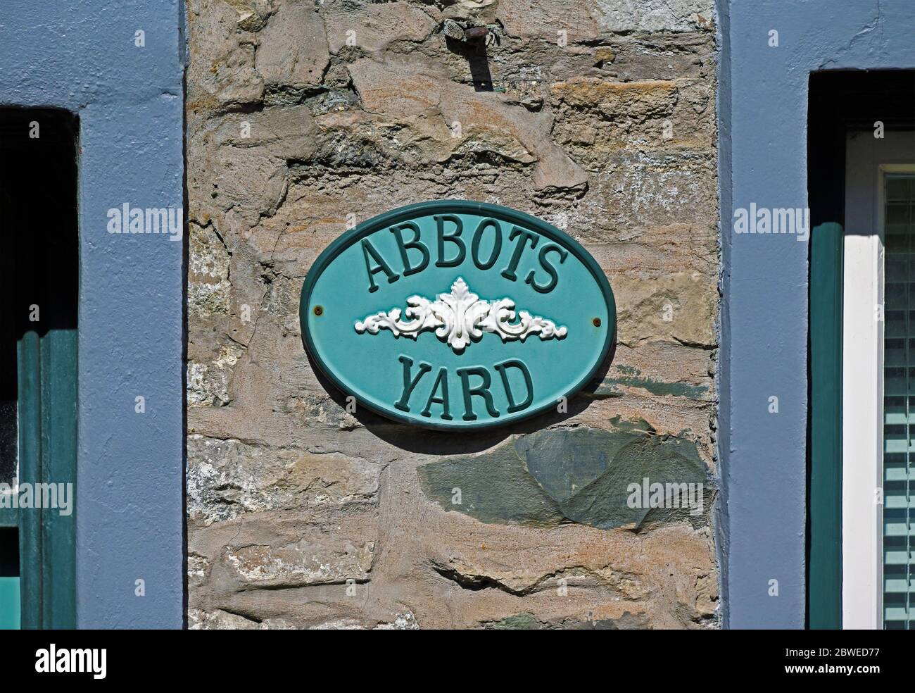 Abbots Yard. House sign. Kirkland, Kendal, England, United Kingdom, Europe. Stock Photo