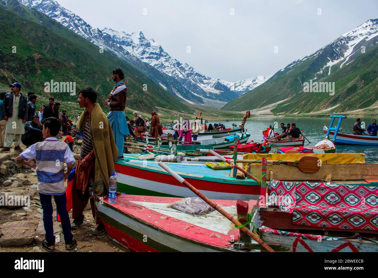 Ships For Tourists At Saif ul Maluk Lake, Naran Valley, Khyber Pakhtunkhua, Pakistan 6/26/2018 Stock Photo