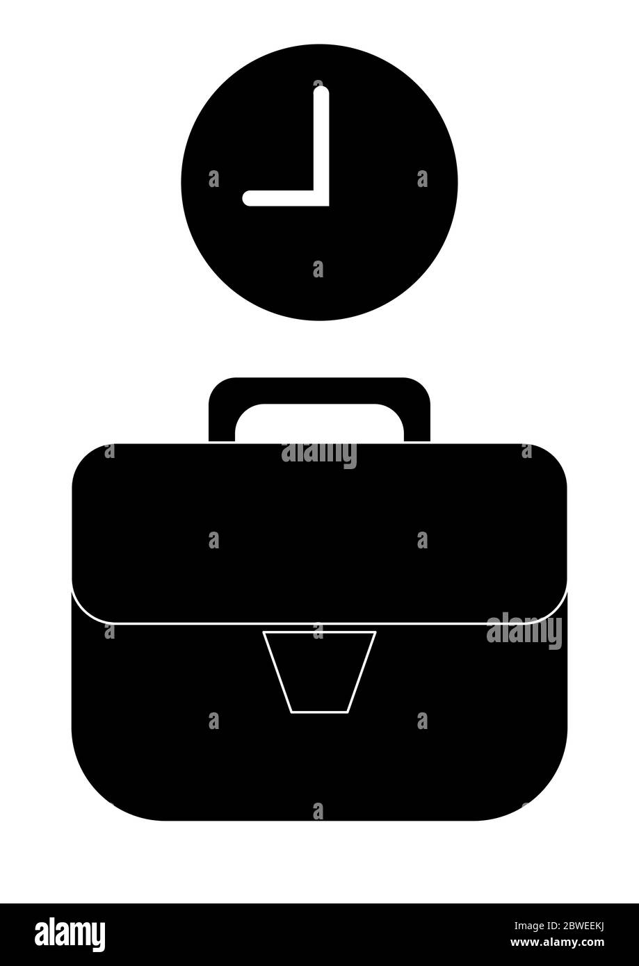 Black briefcase of an office worker on a white background Stock Vector ...