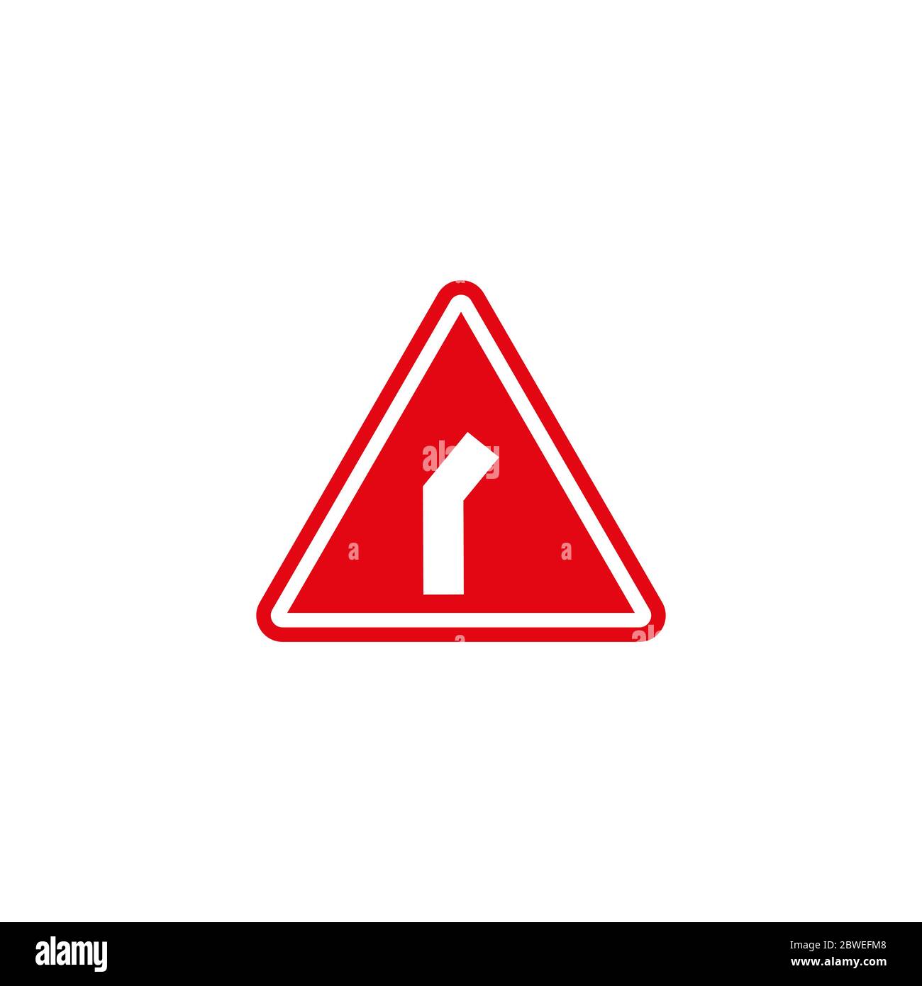 Side road junction on left, traffic sign, vector illustration. Left
