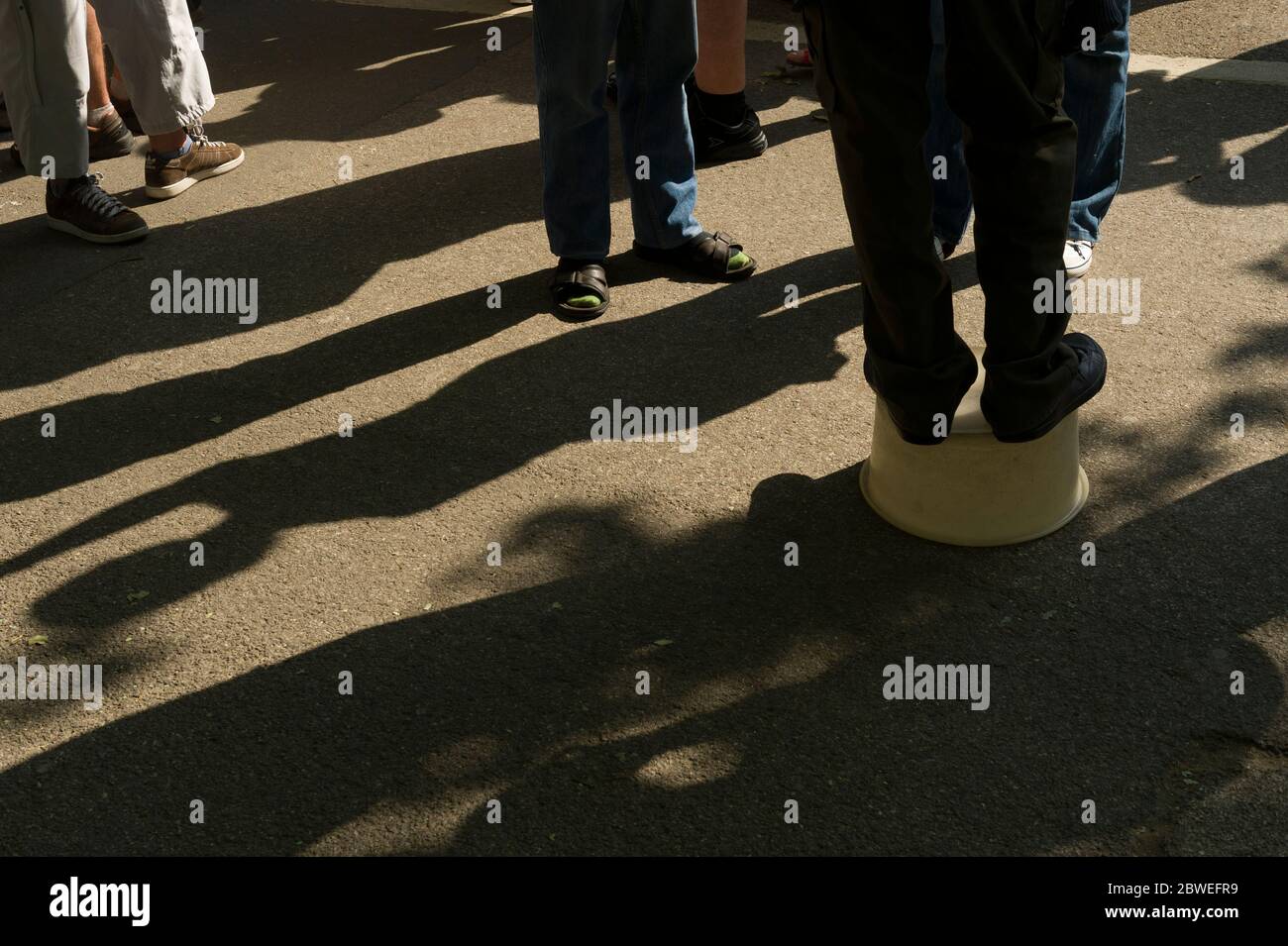 A speaker at Speakers' Corner which is situated near Marble Arch in the