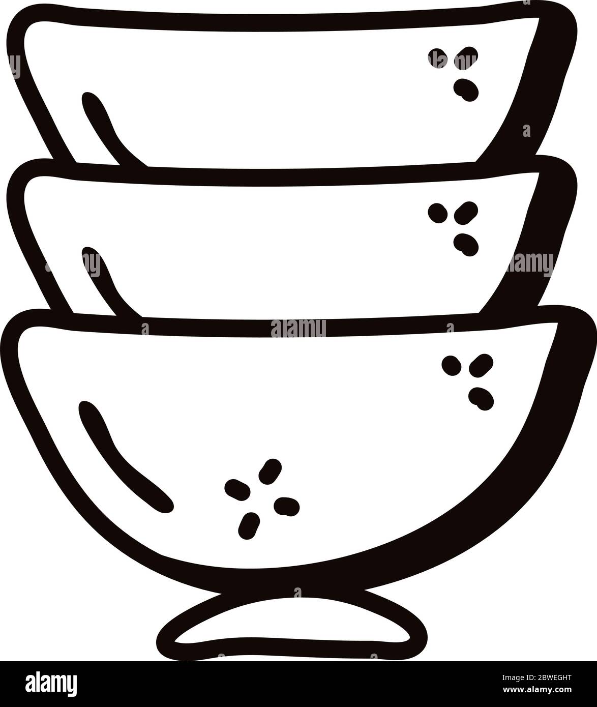 Traditional bowls illustration vector Stock Vector Images - Alamy