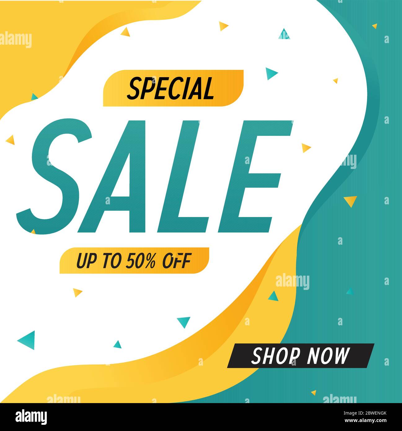 50 off - fifty percent discount gold and green Vector Image