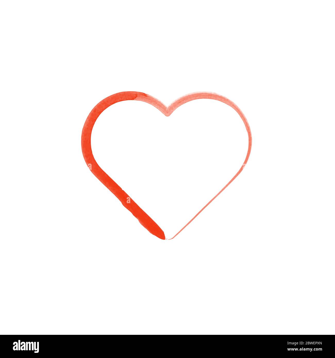 Watercolor painted red heart, vector element for your design. Stock ...