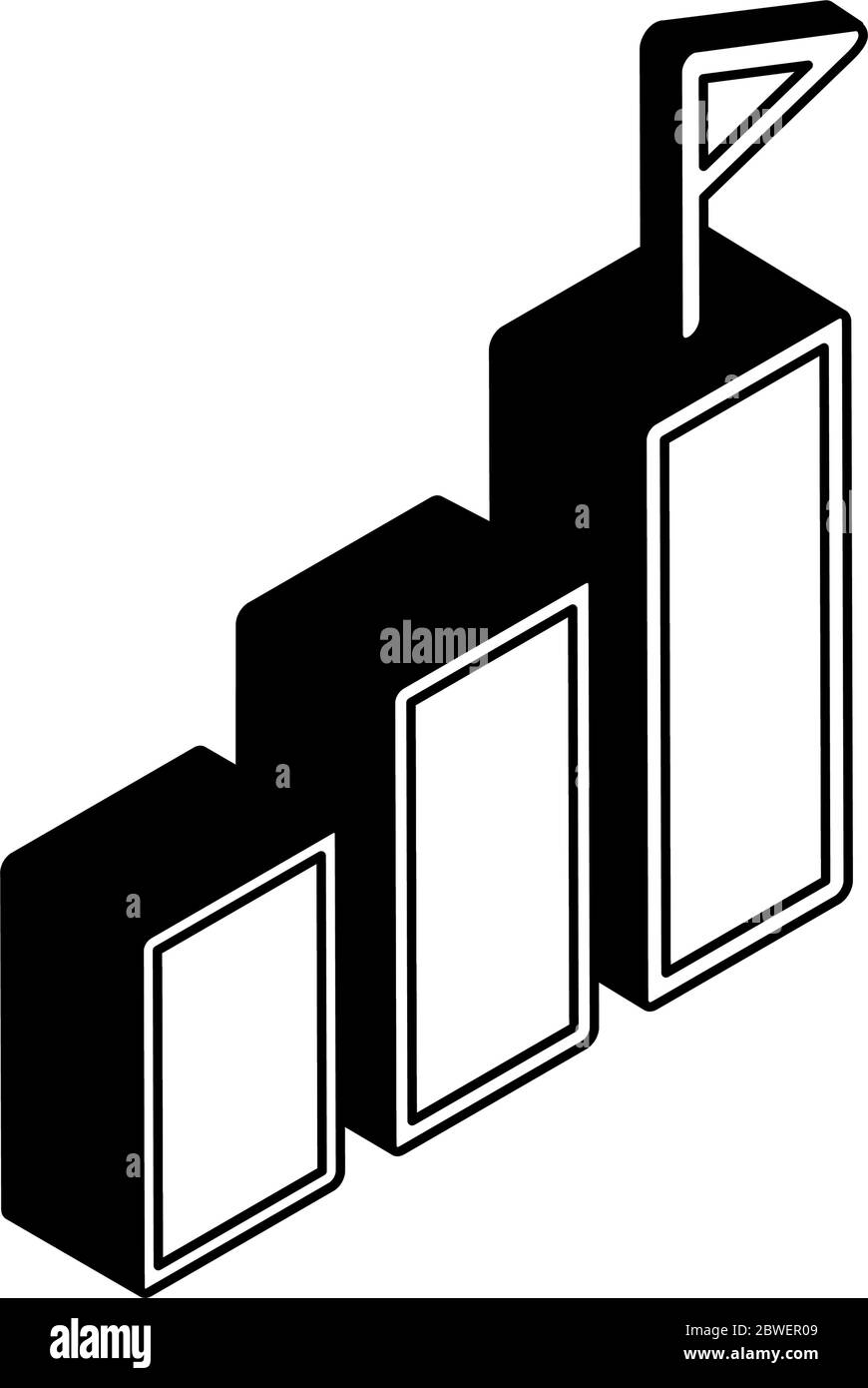 Bars chart isometric line style icon vector design Stock Vector Image ...