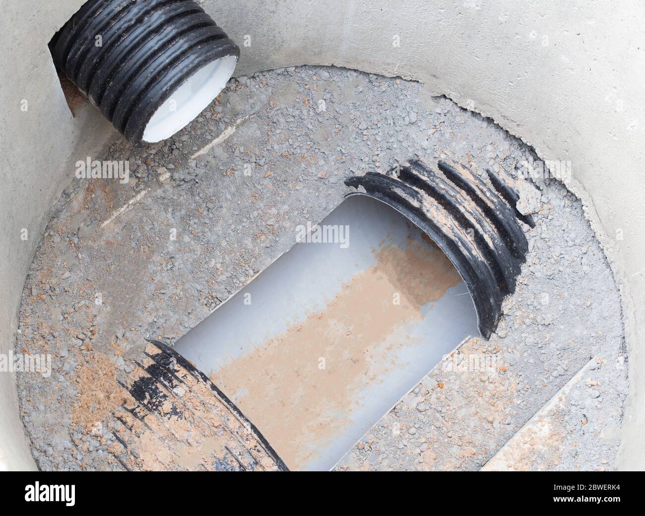 System of engineering structures sewage system for wastewater from the road, industry, pollution Stock Photo