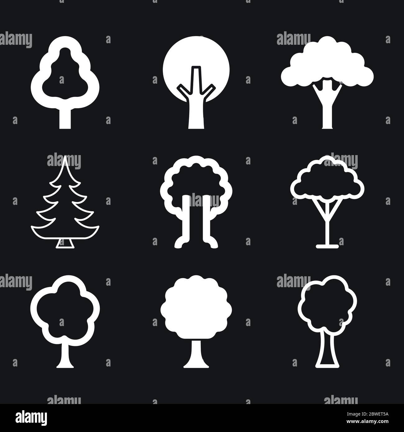 Tree vector icon, trees symbol isolated on background Stock Vector