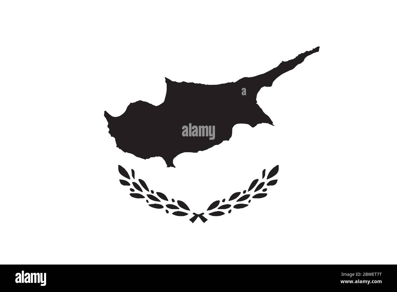 Cyprus Flag Black and White. Country National Emblem Banner. Monochrome Grayscale EPS Vector File. Stock Vector