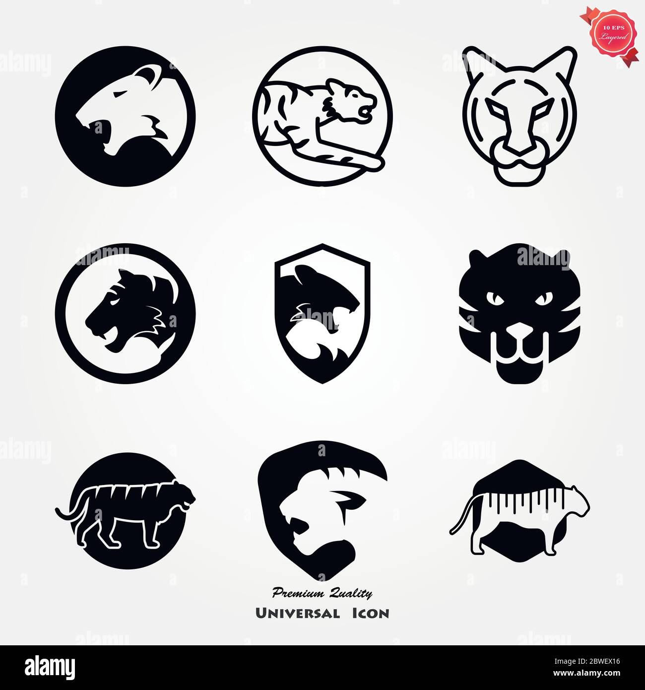 Tiger vector icon, animal symbol isolated on background Stock Vector ...