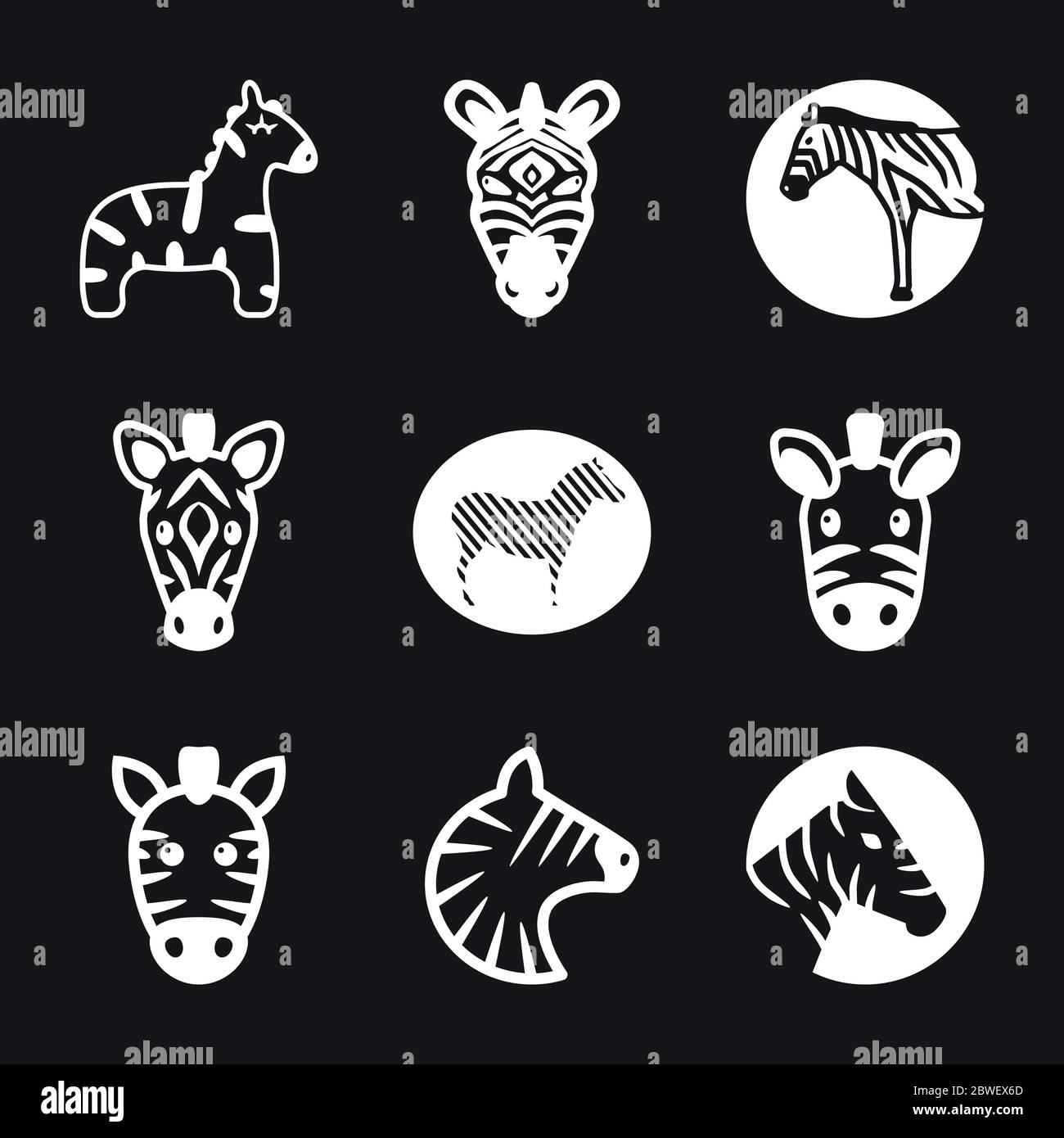 Zebra icon. Wild animals silhouettes - vector illustration Stock Vector