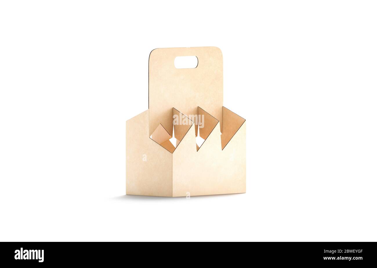 Download Blank Craft Cardboard Bottle Holder Mockup Half Turned View Stock Photo Alamy