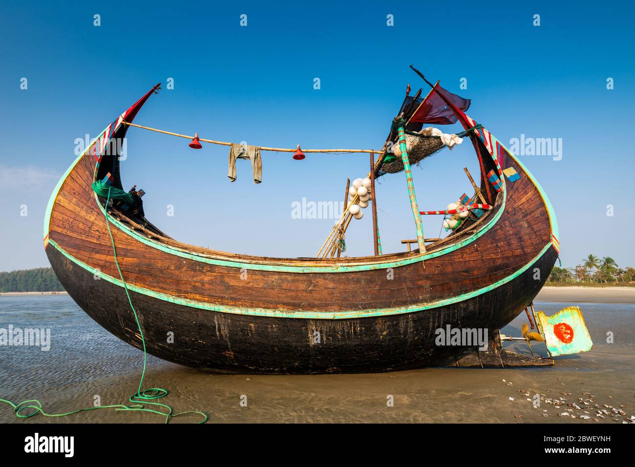 Bangladesh, Fishing Boat in Cox's Bazar Stock Photo